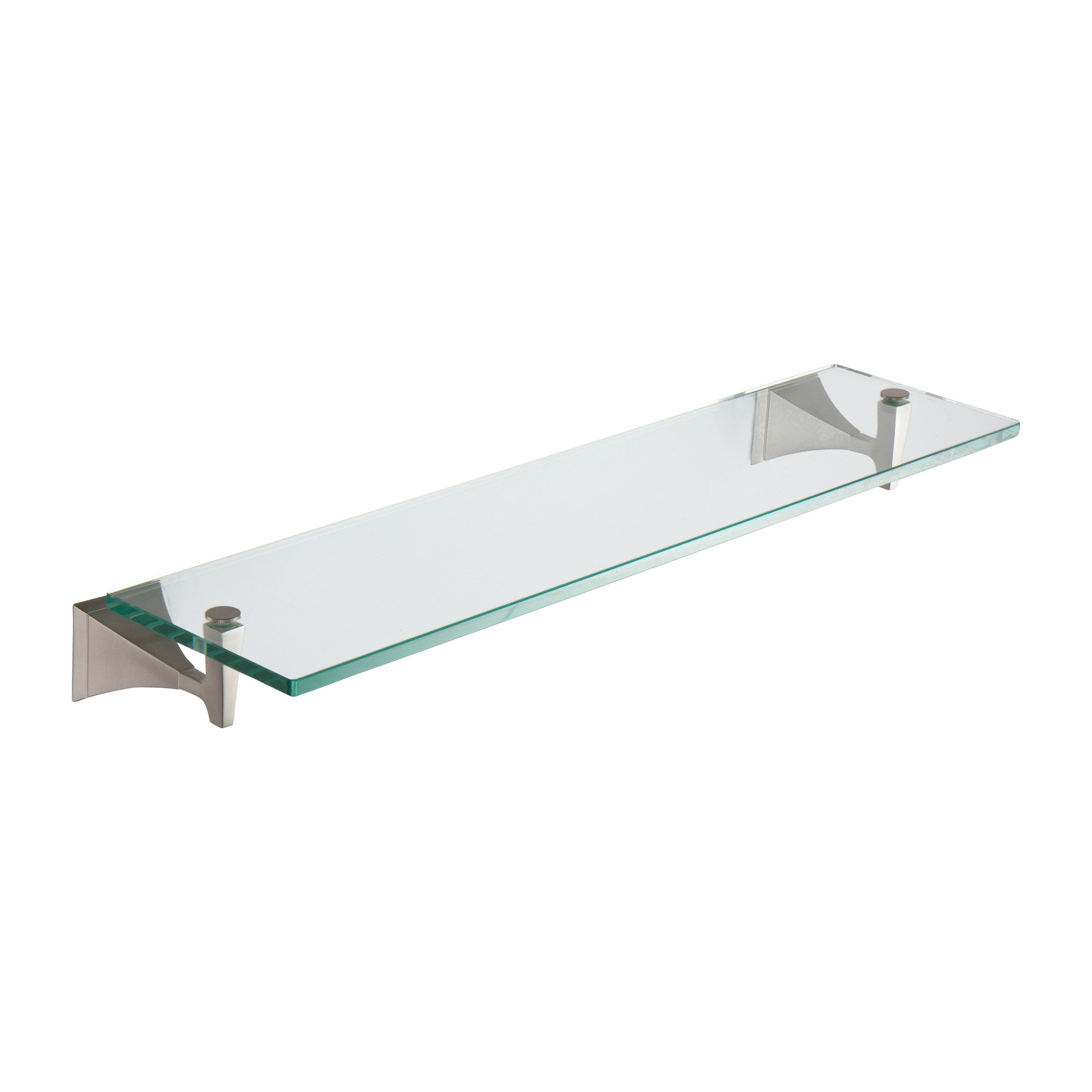 Cayden 24 Inch Tempered Glass Bathroom Shelf in Satin Nickel - Rustproof Shower Shelf for Bathroom Storage - Perfect for Shampoo, Soap & Towel Organization