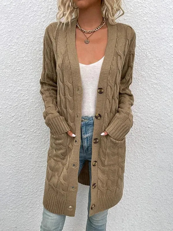 Long Twist Women's Cardigan Sweater - Cozy Knit Open Front Wrap for Fall & Winter - Perfect for Office, Date Night and Casual Outings