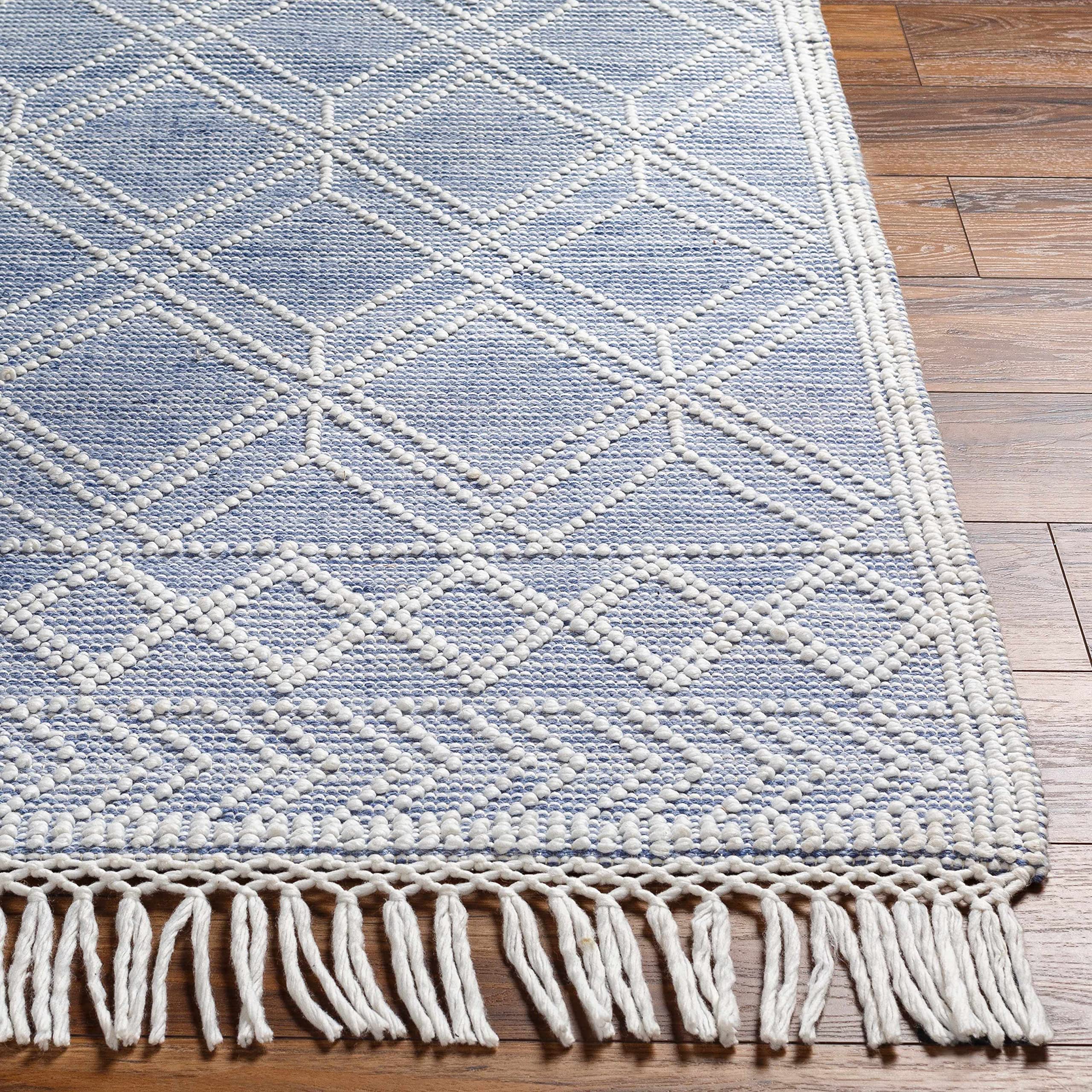 Hauteloom Edel Recycled Material Area Rug 9' x 12' - Eco-Friendly Gray & Blue Rug for Living Room, Bedroom - Soft & Durable - Perfect for Home Decor, Office Spaces & High-Traffic Areas