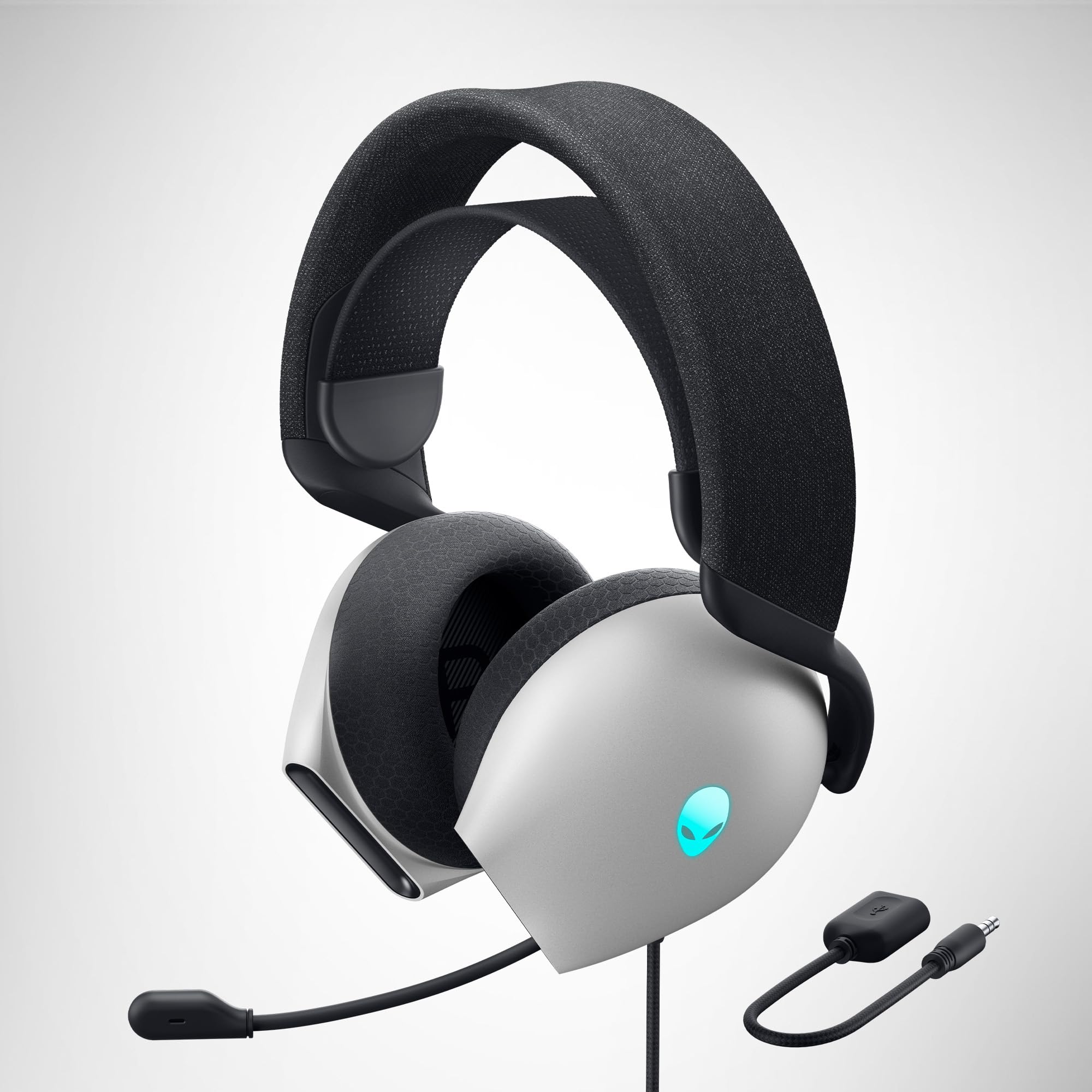 Alienware AW520H Wired Gaming Headset - Lunar Light - Noise Cancelling Mic, Comfortable Ear Cushions for PC, PS5, Xbox - Perfect for FPS, Streaming & Esports
