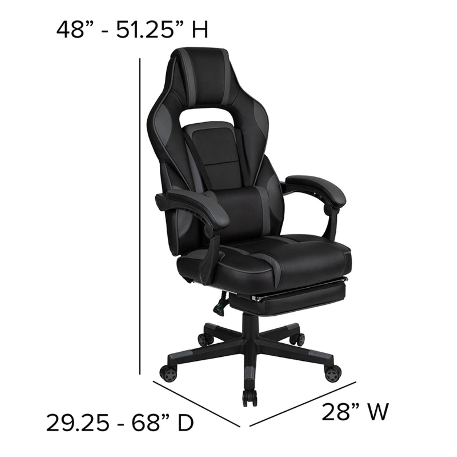 Flash Furniture Red Gaming Desk with Cup Holder & Headphone Hook - Black Reclining Gaming Chair with Footrest - Perfect for Esports, Streaming & Home Office Setup