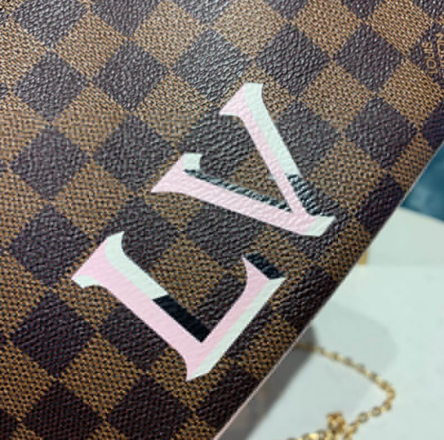 Louis Vuitton Double Zip Pochette Handbag - Damier Ebene Canvas Crossbody Bag for Women | Perfect for Travel, Evening Out & Daily Use