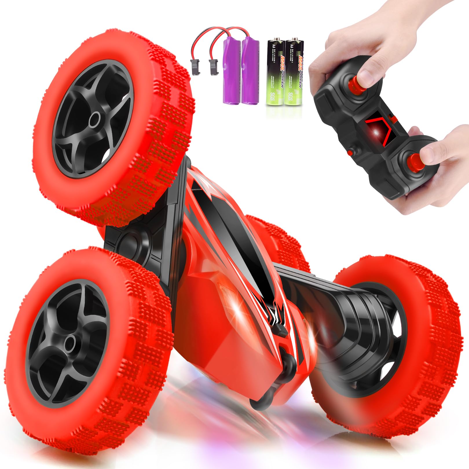 2.4GHz Remote Control Car - 4WD Fast RC Monster Truck Toy for Kids, 360° Rotating Double-Sided Design - Perfect for Boys & Girls Outdoor Play, Birthday Gifts & Backyard Racing Fun