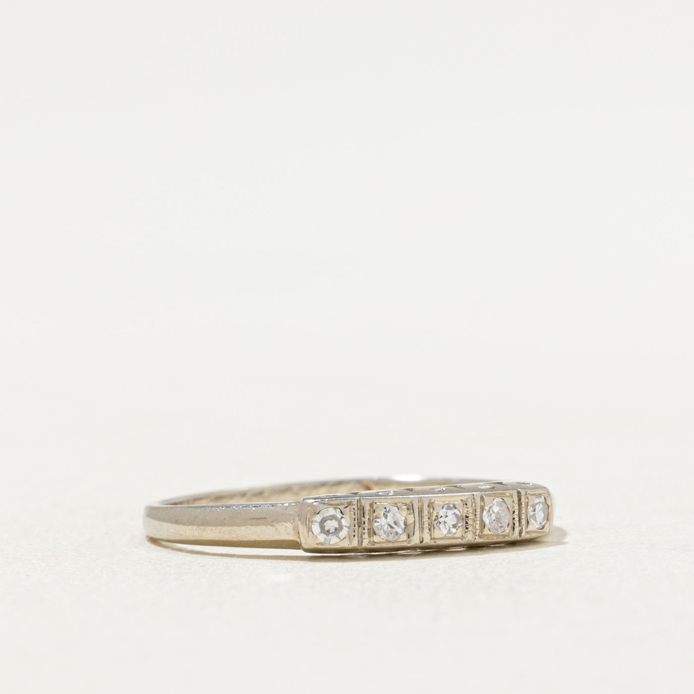 Vintage Five Stone Diamond Ring - 0.05ctw (0.05 Carat Total Weight) - Size 4.75 - Elegant Wedding Band, Anniversary Gift for Her, Fine Jewelry for Special Occasions