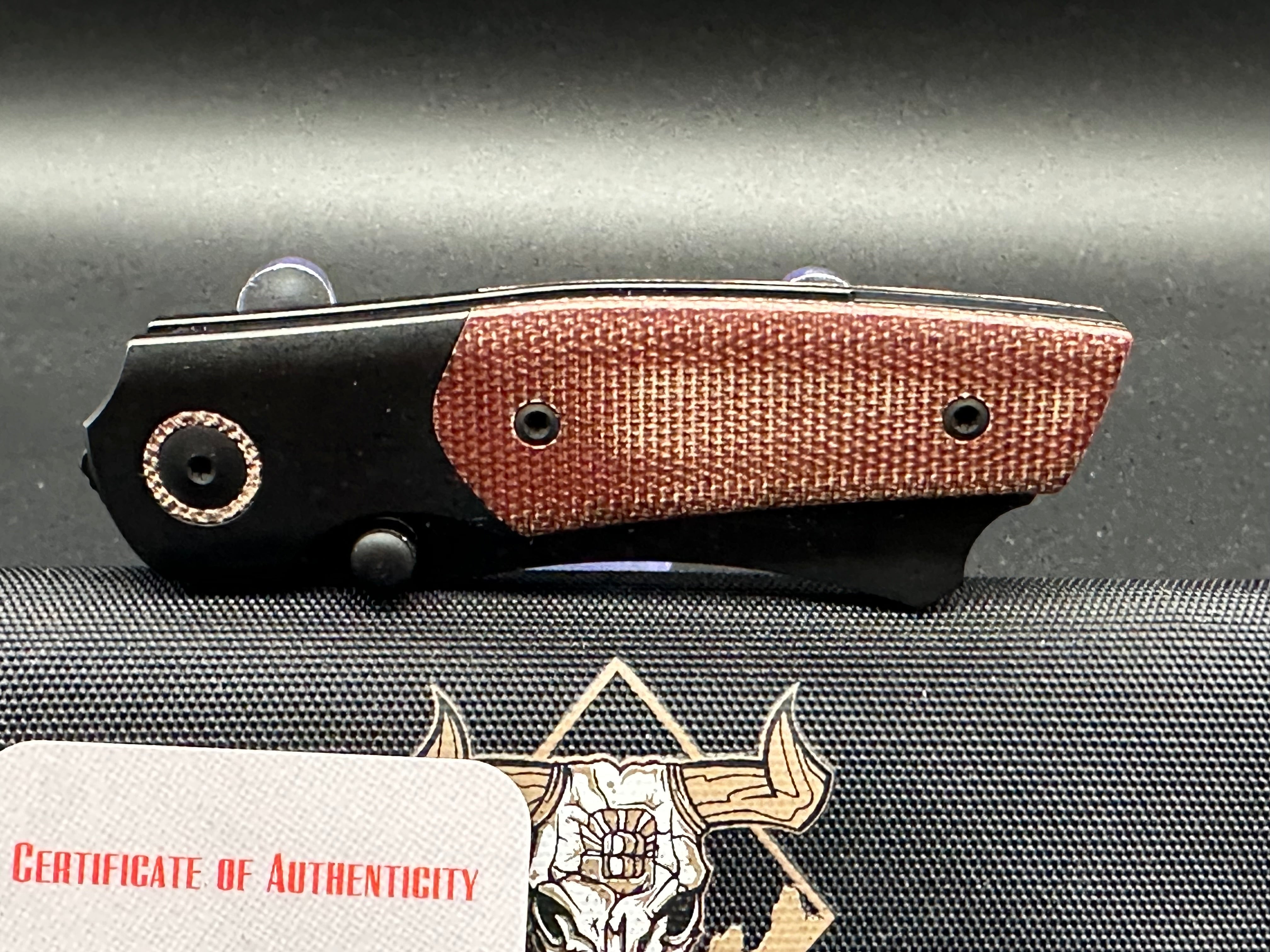 Berg Blades Mini Barber Titanium Folding Knife - Brown Micarta Scales & M390 Steel Blade for EDC, Outdoor Adventures, and Everyday Carry