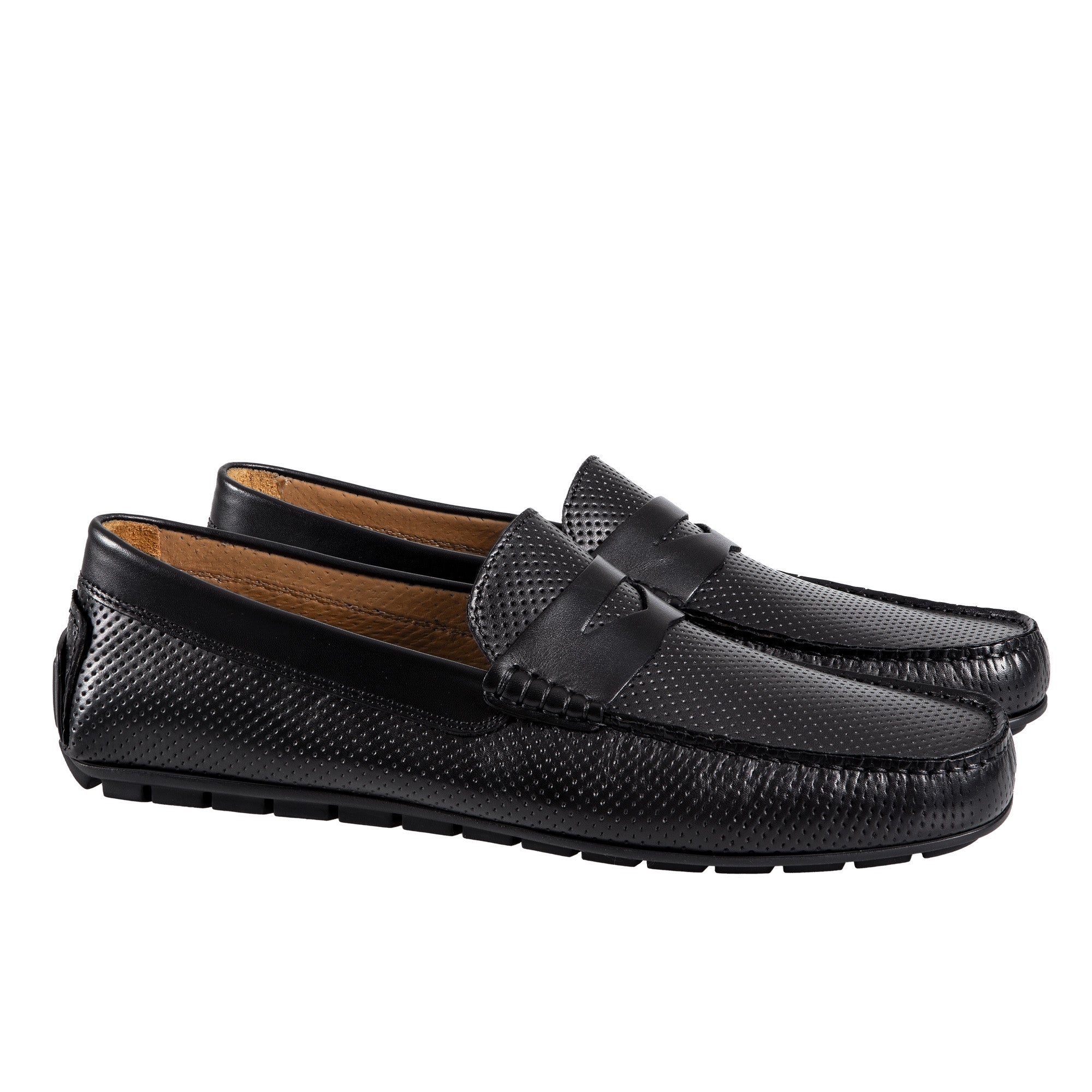 Premium HENRY SARTORIAL Men's Leather Driving Shoes - Black Calfskin Loafers with Stylish Trim | Comfortable Slip-On Shoes for Business Casual & Weekend Outings
