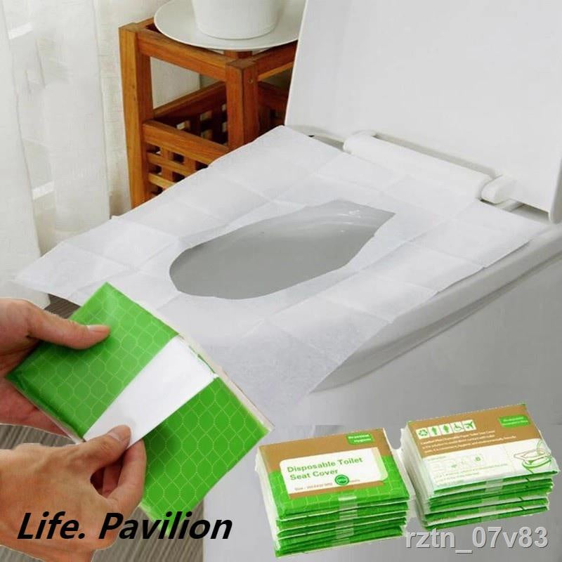 Disposable Seat Covers 10 Pack - Waterproof Toilet Seat Protectors for Travel, Public Restrooms & Baby Diaper Changing (10 Count) - Hygienic & Portable for Home, Office & Outdoor Use