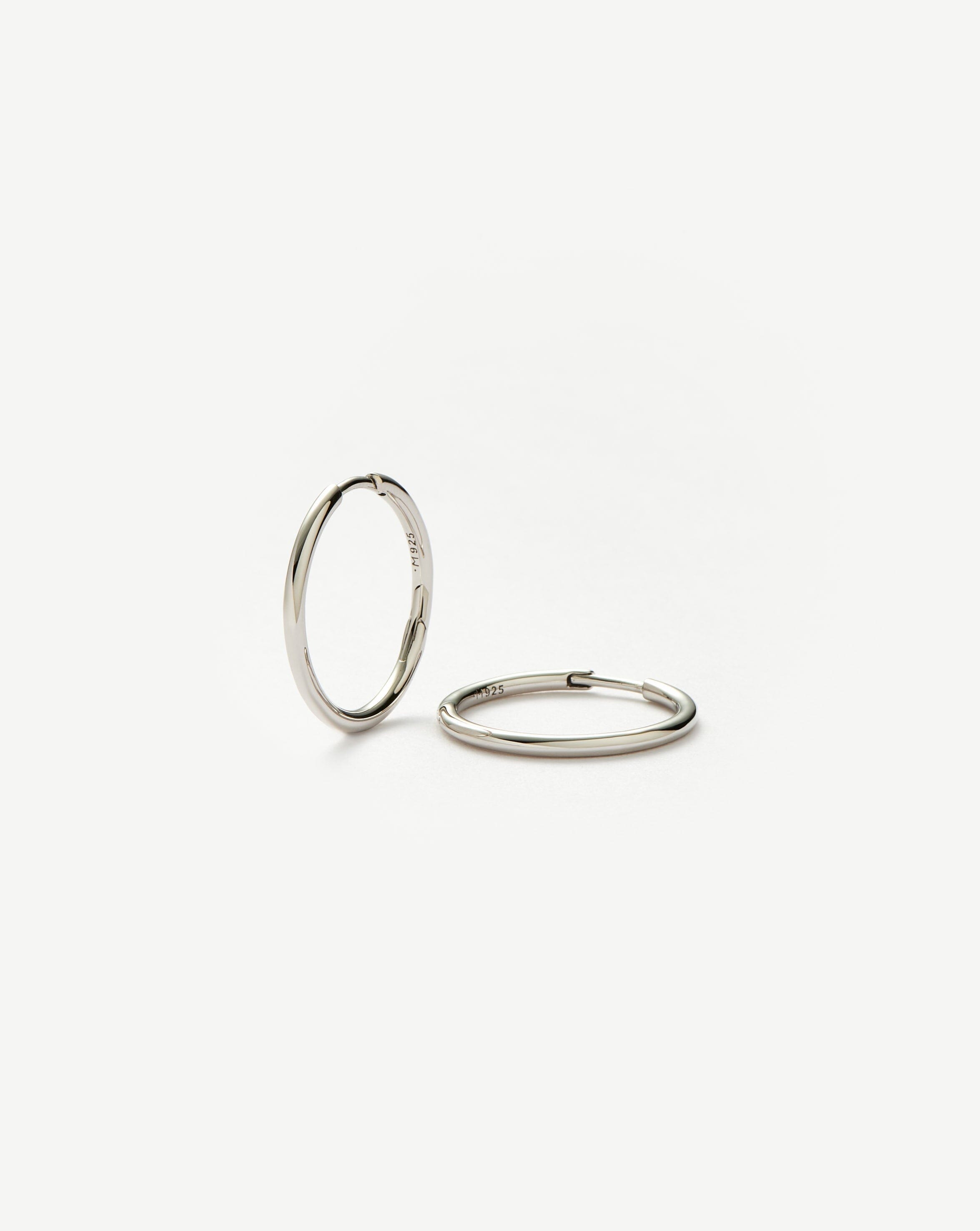 Classic Small Hoop Earrings - Rhodium Plated Recycled Sterling Silver Jewelry for Women | Perfect for Everyday Wear, Office & Date Night