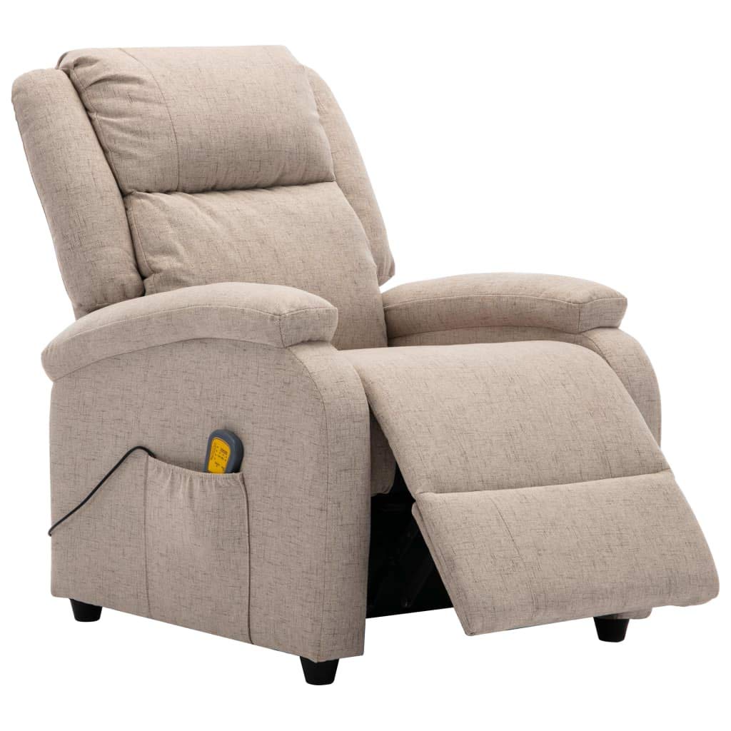CHARMMA 322463 Massage Recliner Chair with Cream Fabric - 26.5KG for Home & Office Relaxation (AU/US Shipping Only)