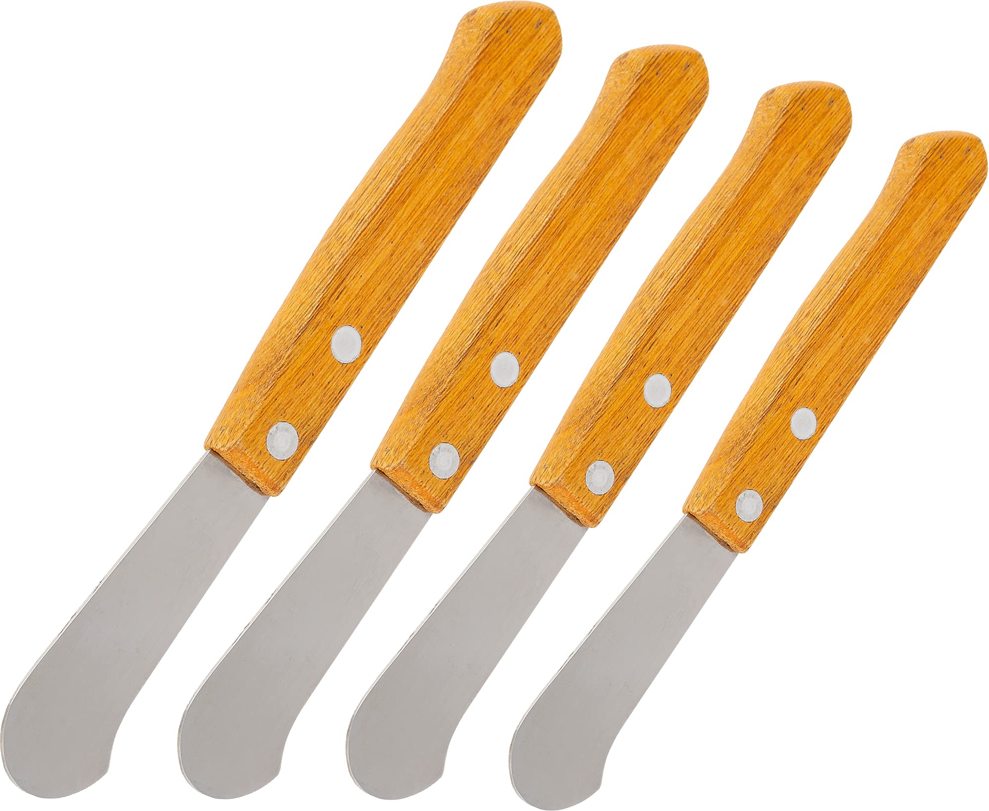 Premium Wooden Handle Butter Knife Set - 4 Pack Stainless Steel Spreader for Butter, Jam, Cream Cheese & More - Ideal for Breakfast, Brunch & Baking