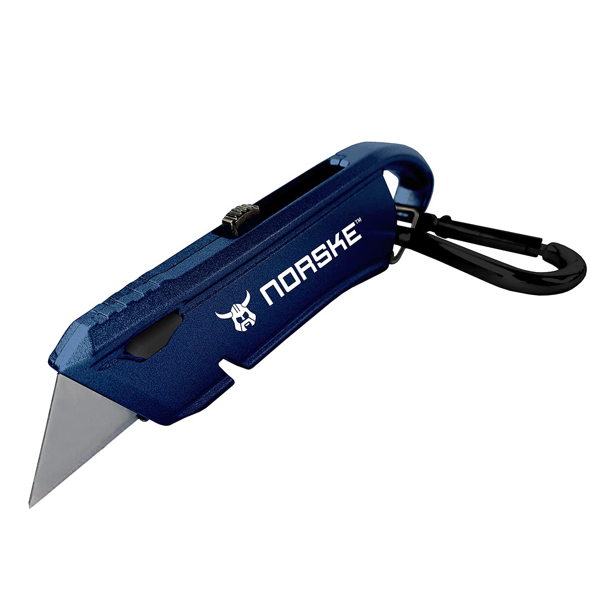 Norske Tools NMCP075 Heavy Duty Metal Utility Knife with Carabiner Clip - Compact Folding Pocket Knife for Camping, Hiking, DIY Projects & Everyday Carry (EDC)