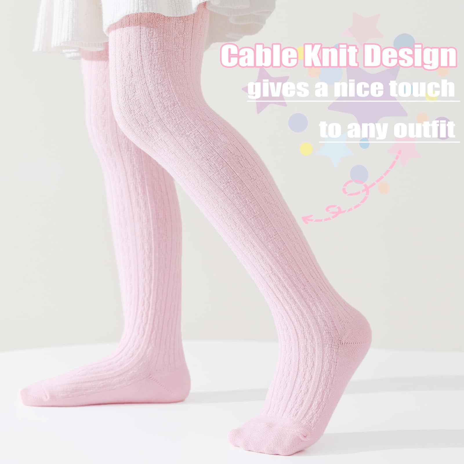 Baby Cable Knit Tights - Soft Cotton Warm Leggings for Toddlers | Cozy Winter Stockings & Pantyhose for Playtime, Daycare & Family Outings