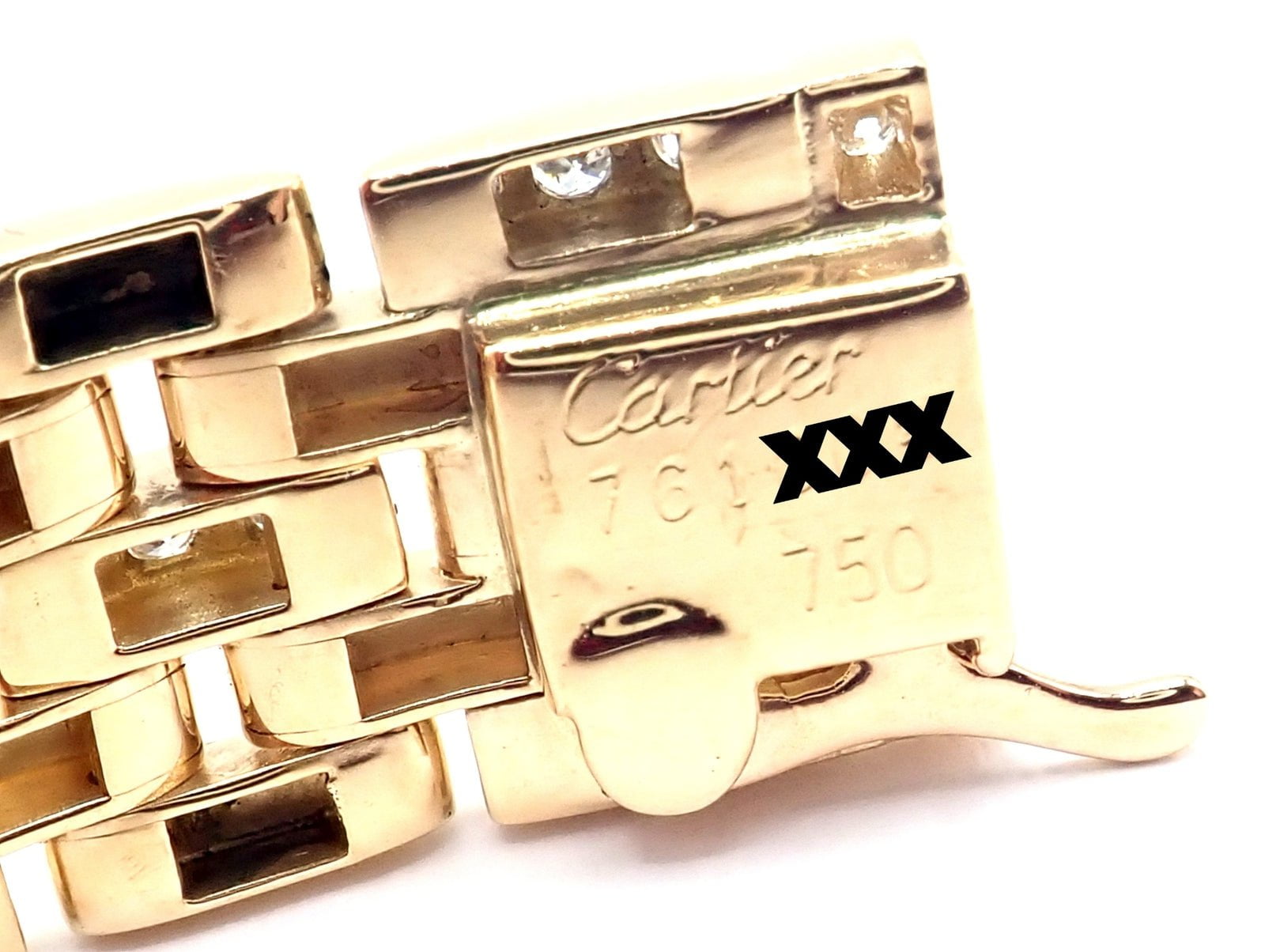 Authentic Cartier Maillon Panthere 18K Gold Diamond Five Row Link Bracelet for Women - Luxury Jewelry Gift for Anniversary, Birthday & Special Occasions
