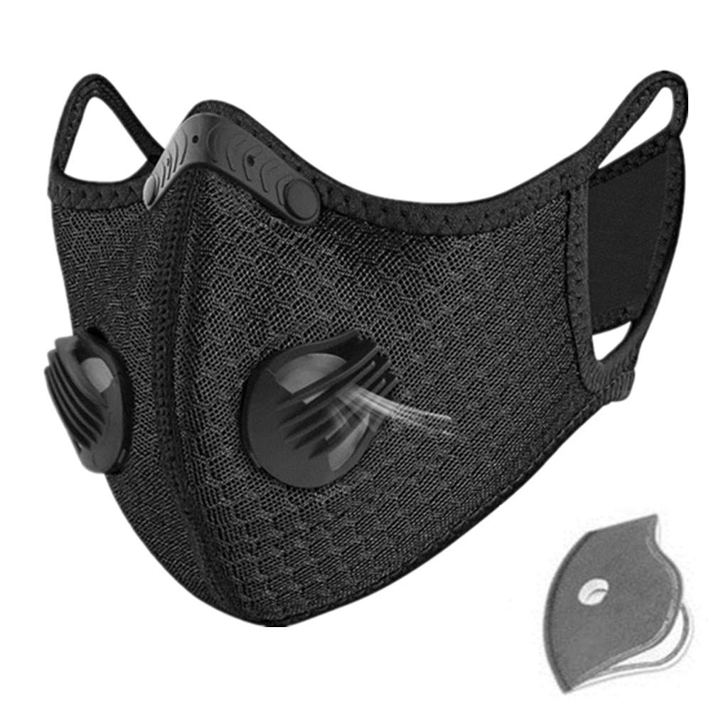 Windproof Reusable Dust Face Mask for Outdoor Cycling, Sports & Running - Breathable Washable Black Face Cover for Men & Women - Perfect for Hiking, Biking & Dusty Environments