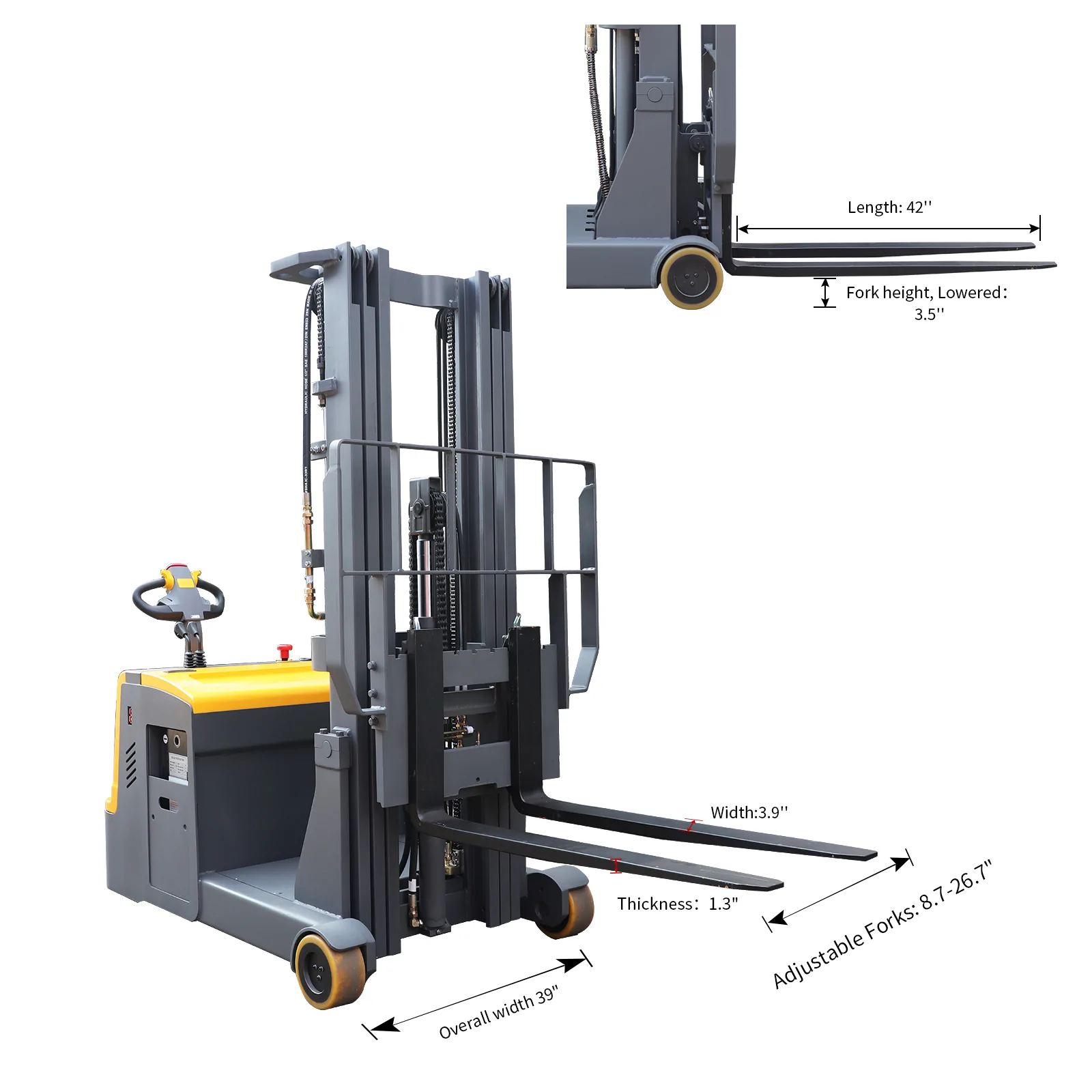 Apollolift A 3032 Electric Counterbalance Stacker - 3300 lbs Capacity, 177