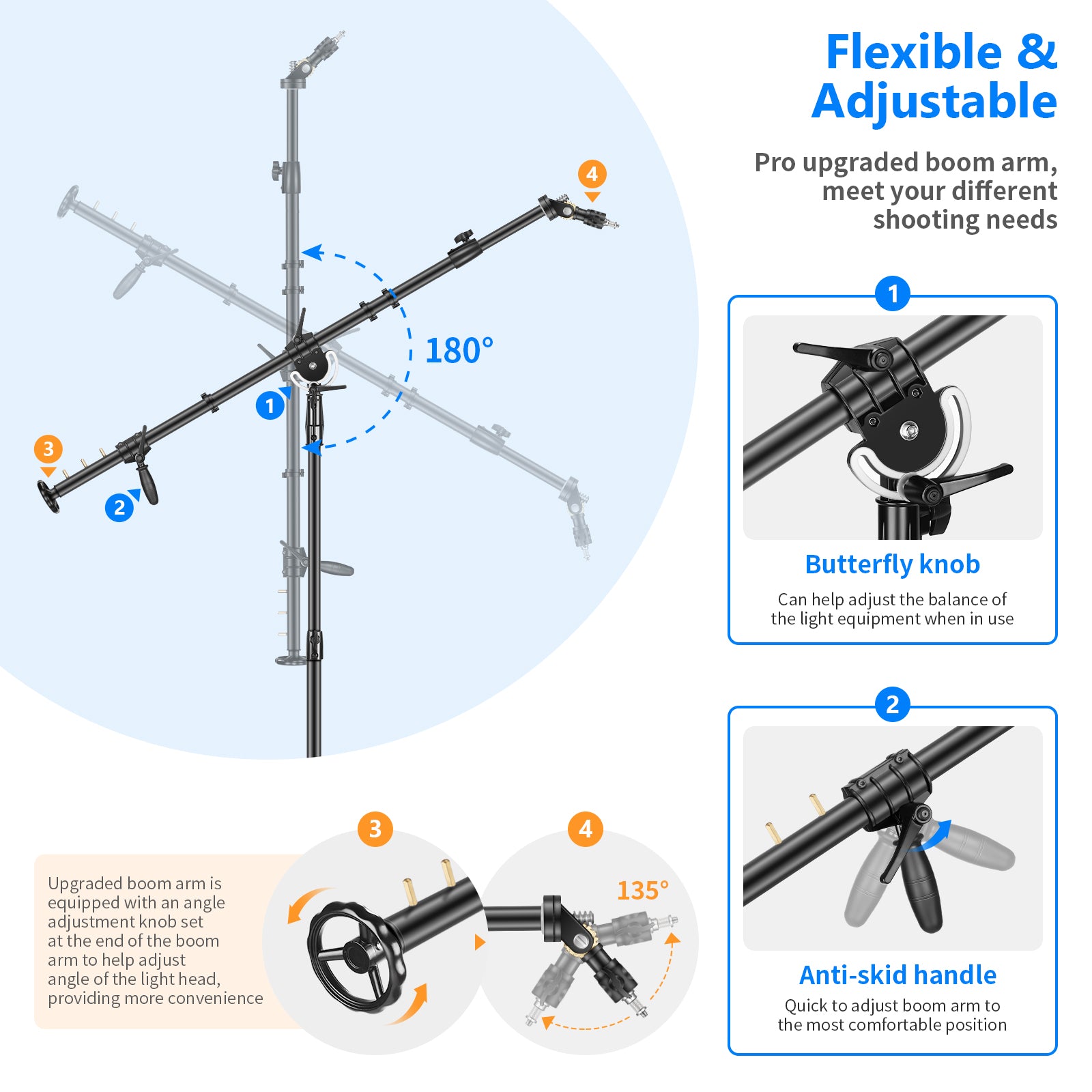NEEWER 240cm Heavy Duty Wheeled Base Light Stand - Professional Photography Lighting Stand for Studio, Video Shooting, and Outdoor Events