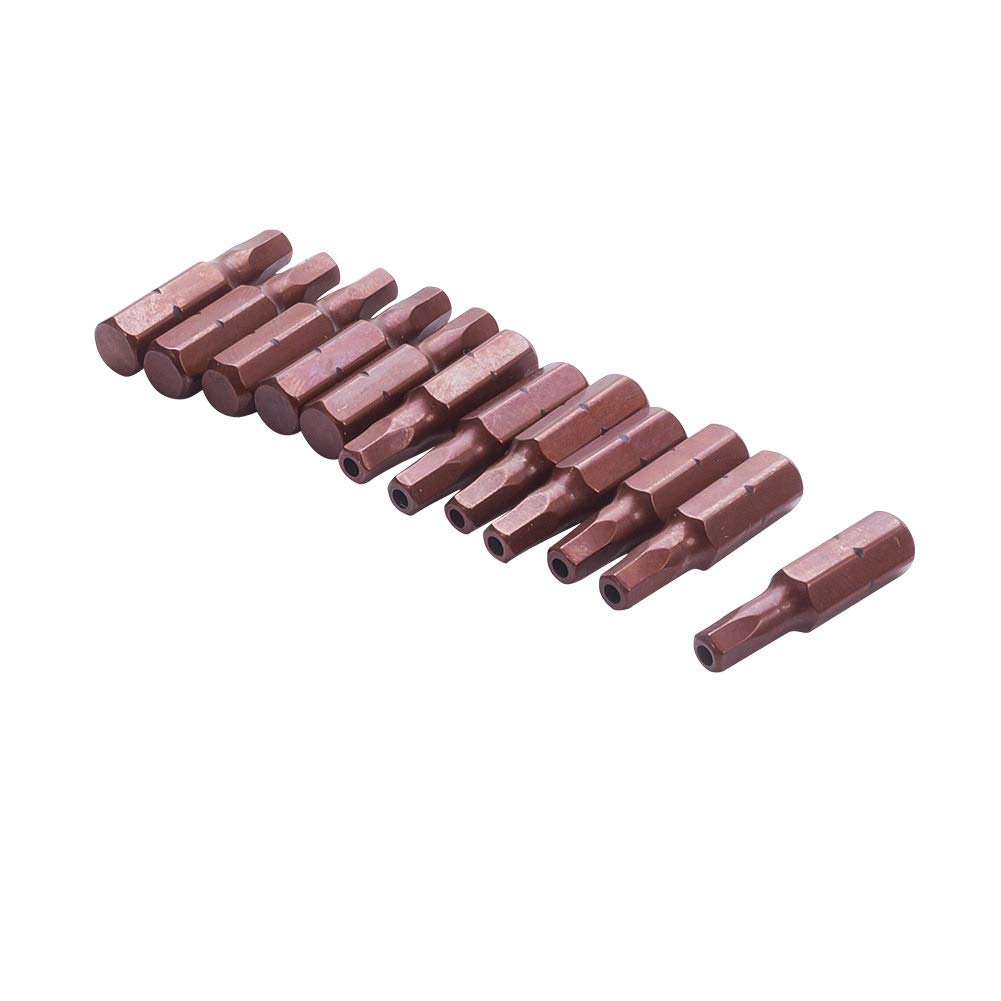 Utoolmart 12Pcs H4 Hex Head Security Screwdriver Bits Set - 1/4 Inch Hex Shank, S2 High Alloy Steel (25mm Length) - Perfect for Automotive, Electronics & Home DIY Repairs