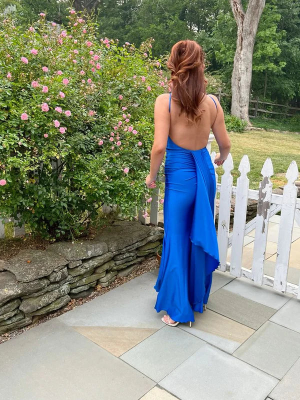 Elegant Blue Mermaid Ball Gown Long Prom Dress for Evening Party & Formal Events - J3981 | Perfect for Homecoming, Wedding, Quinceañera & Special Occasions