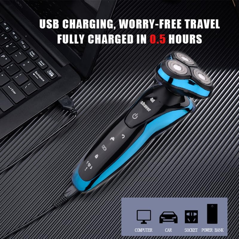 Electric Head Shaver for Bald Men - Rechargeable & Washable Men's Shaver - Smooth Shaving Machine for Daily Use at Home or Travel