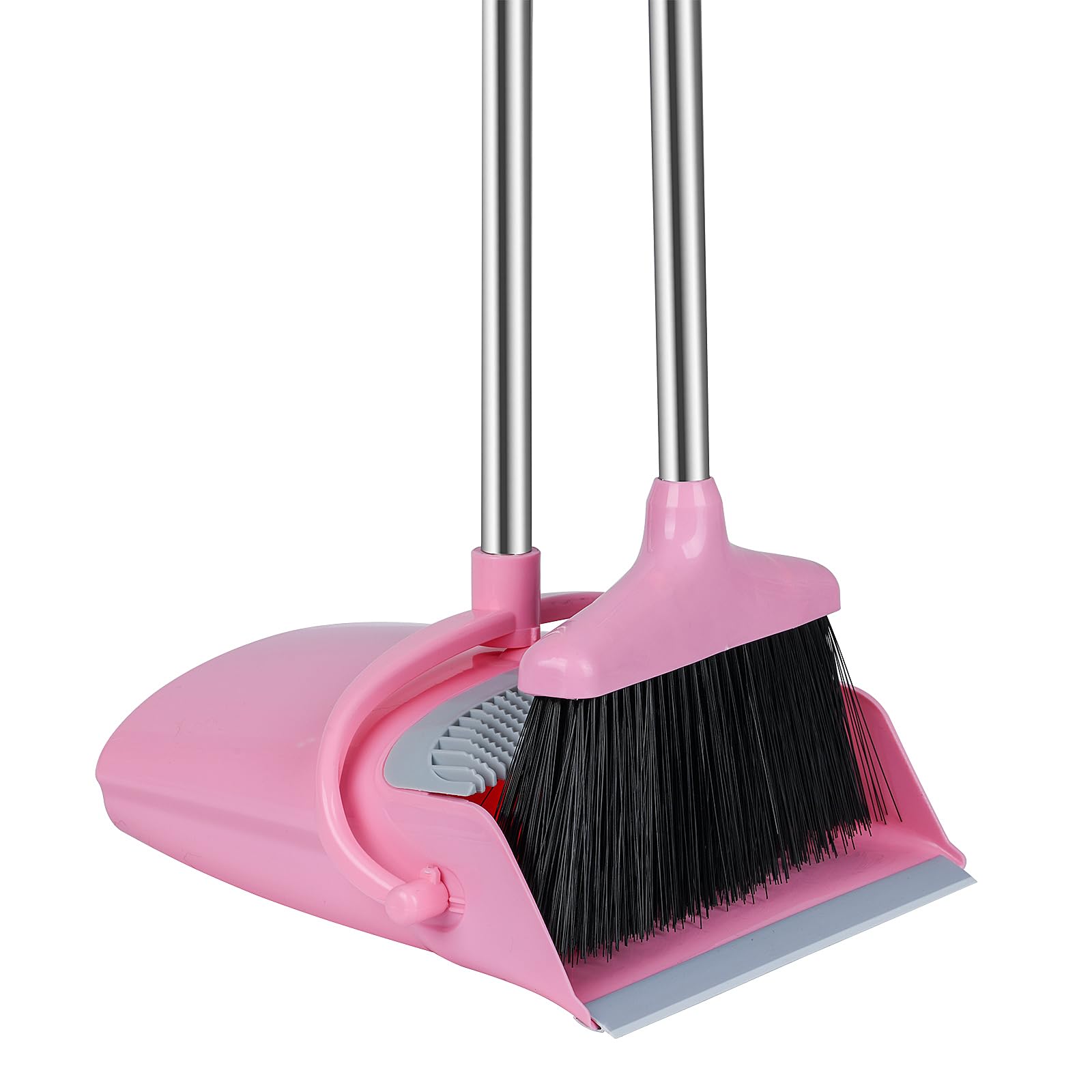 Premium Broom and Dustpan Set - Lightweight Cleaning Combo for Home, Office & Kitchen | Ergonomic Handle, Durable Bristles (Pink) | Perfect for Hard Floors, Pet Hair & Daily Cleaning