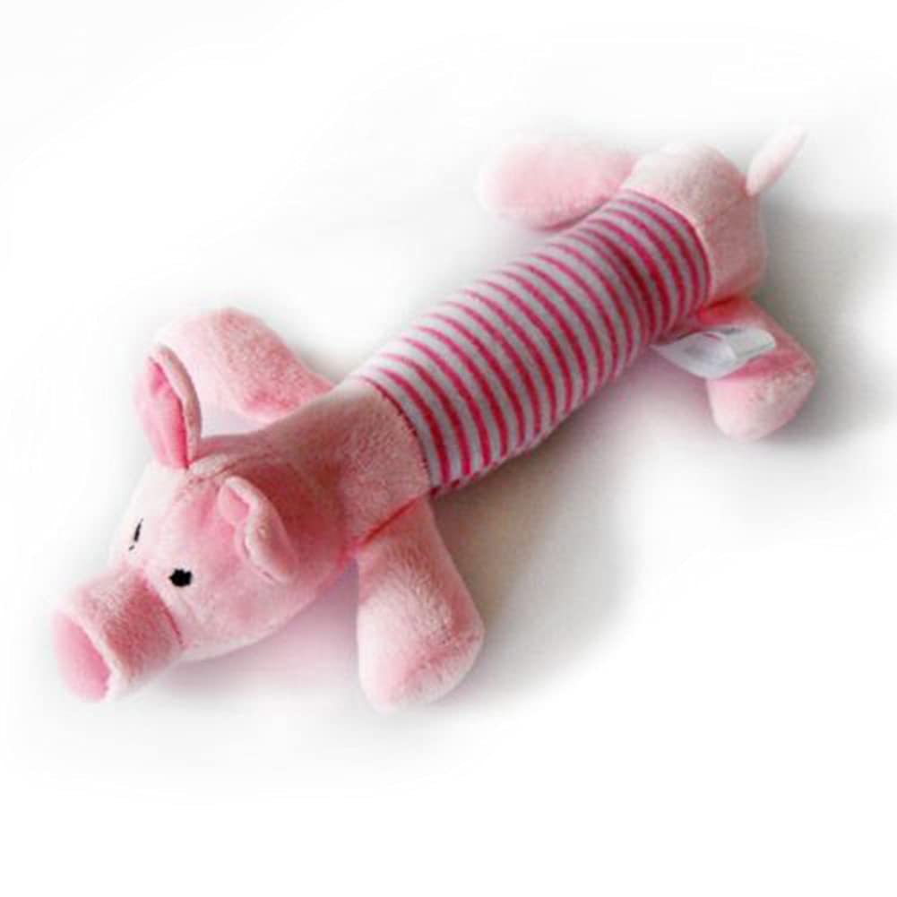 Bluelanss Squeaky Dog Toy for Small & Medium Dogs - Interactive Plush Chew Toy with Crinkle Sound, Teething Puppy Toy, Pink Pig Design - Perfect for Playtime, Training & Anxiety Relief