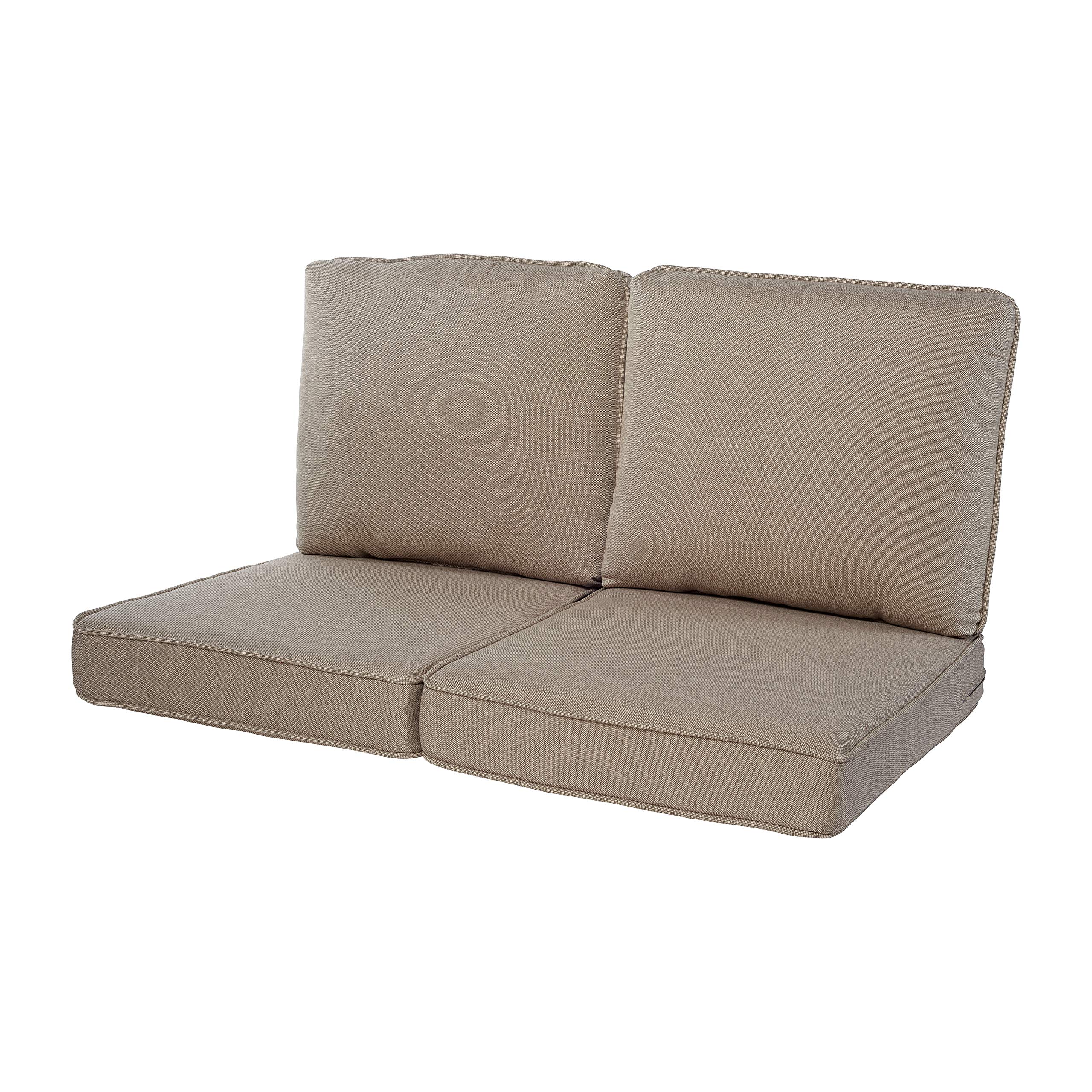 Quality Outdoor Living 29-TN02LV Tan Loveseat Cushion Set, 4-Piece Assortment for Patio, Deck, and Garden Comfort