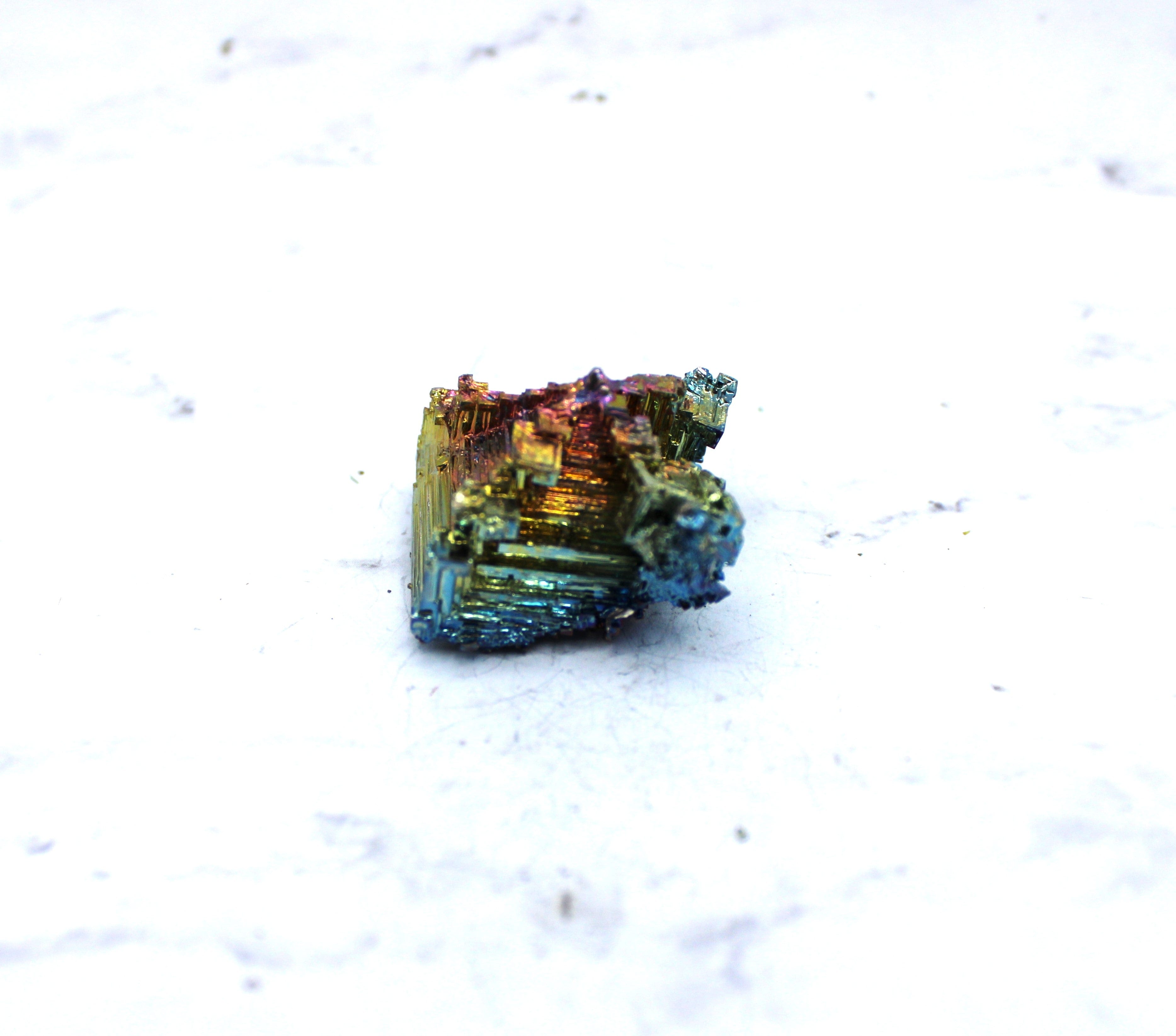 Natural Bismuth Crystal Specimen - Unique Rainbow Metallic Mineral for Collectors, Science & Home Decor | Perfect for Geology Enthusiasts & Gift Giving