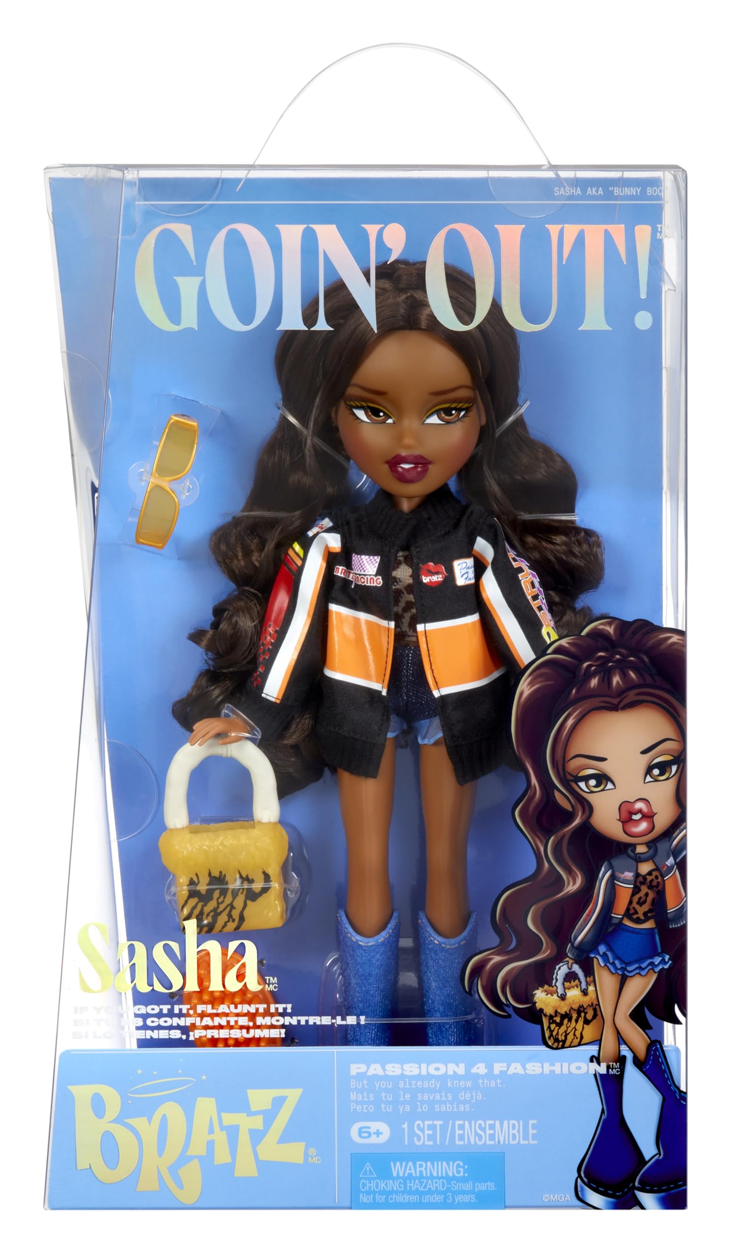 Bratz Goin’ Out! Sasha Fashion Doll with Outfit & Accessories – Perfect for Kids' Birthday Gifts, Collectibles & Role Play Fun