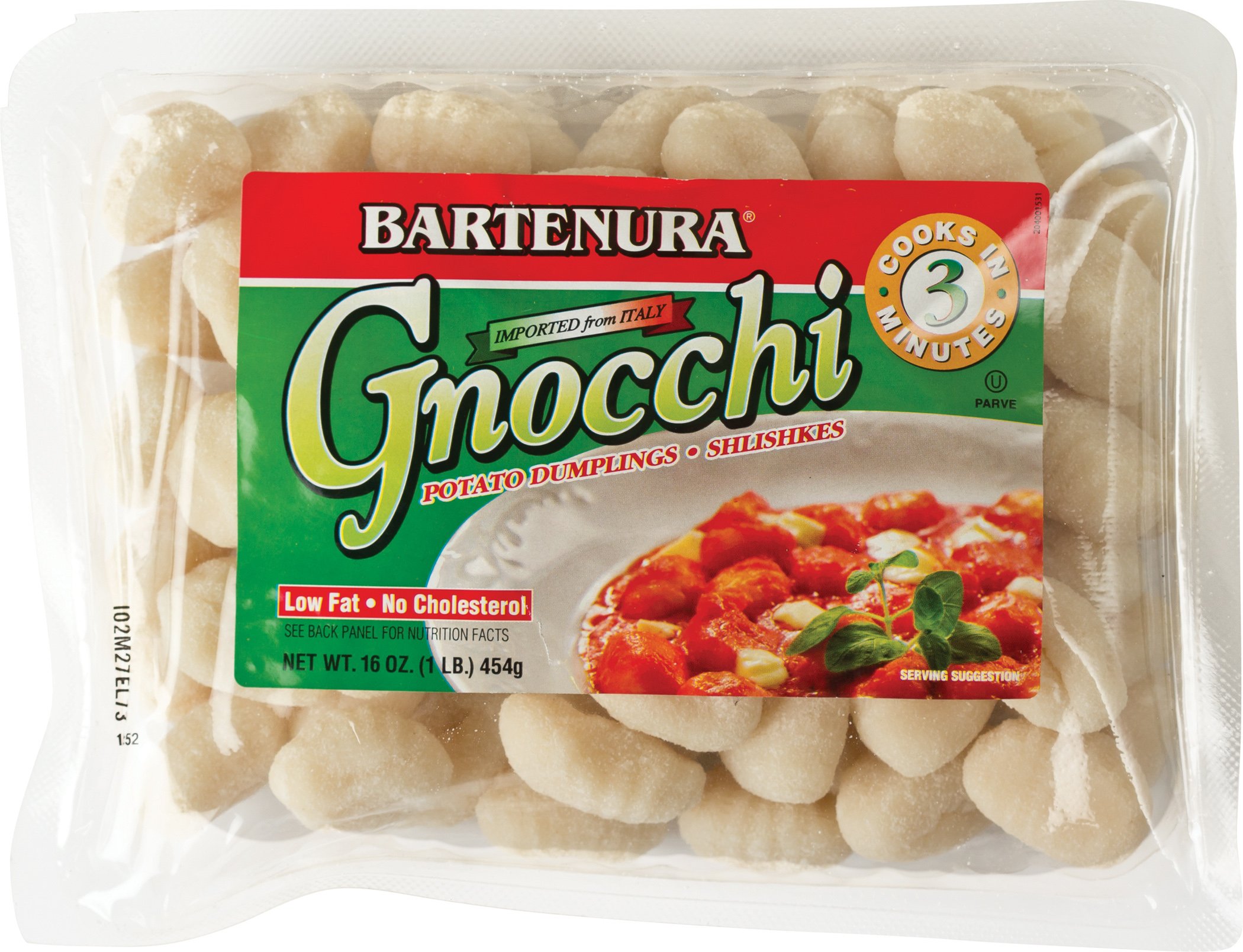 Bartenura Gnocchi Potato Dumplings 16oz - Authentic Italian Pasta for Dinner, Lunch & Family Meals | Ready to Cook & Serve
