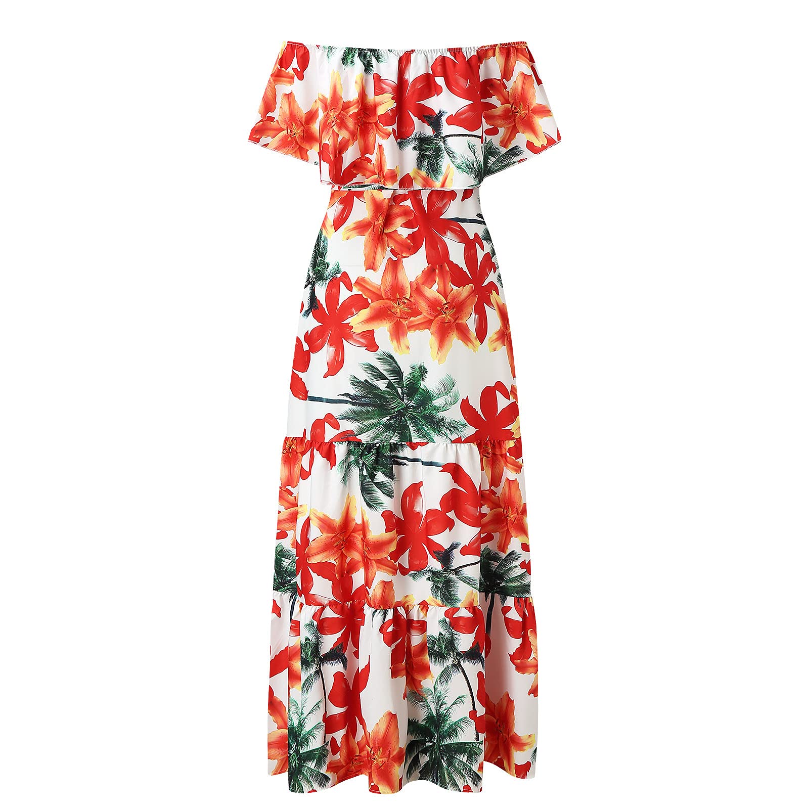 Women's Floral Print Lace Sleeveless Dress with Ruffle Hem - Elegant Summer Casual Dress for Beach, Party & Date Night