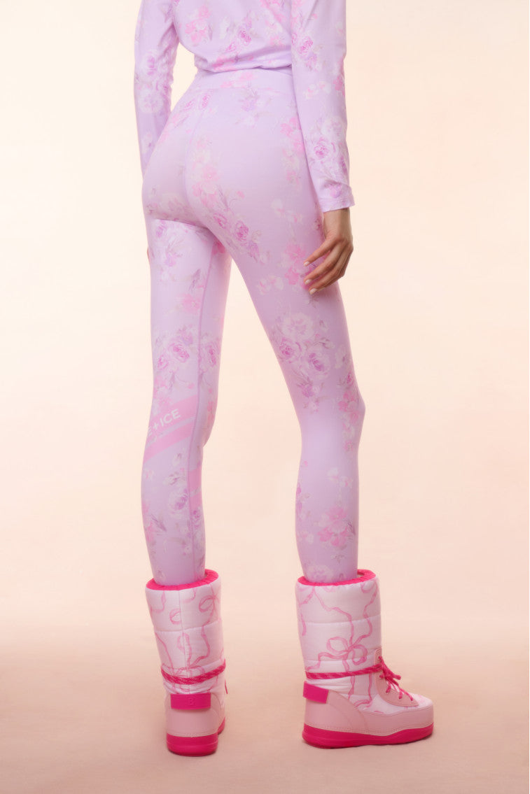 BOGNER FIRE+ICE x LoveShackFancy Women's High-Waist Fleece-Lined Love Leggings - Winter Thermal Tights for Skiing, Yoga & Cold Weather Activities