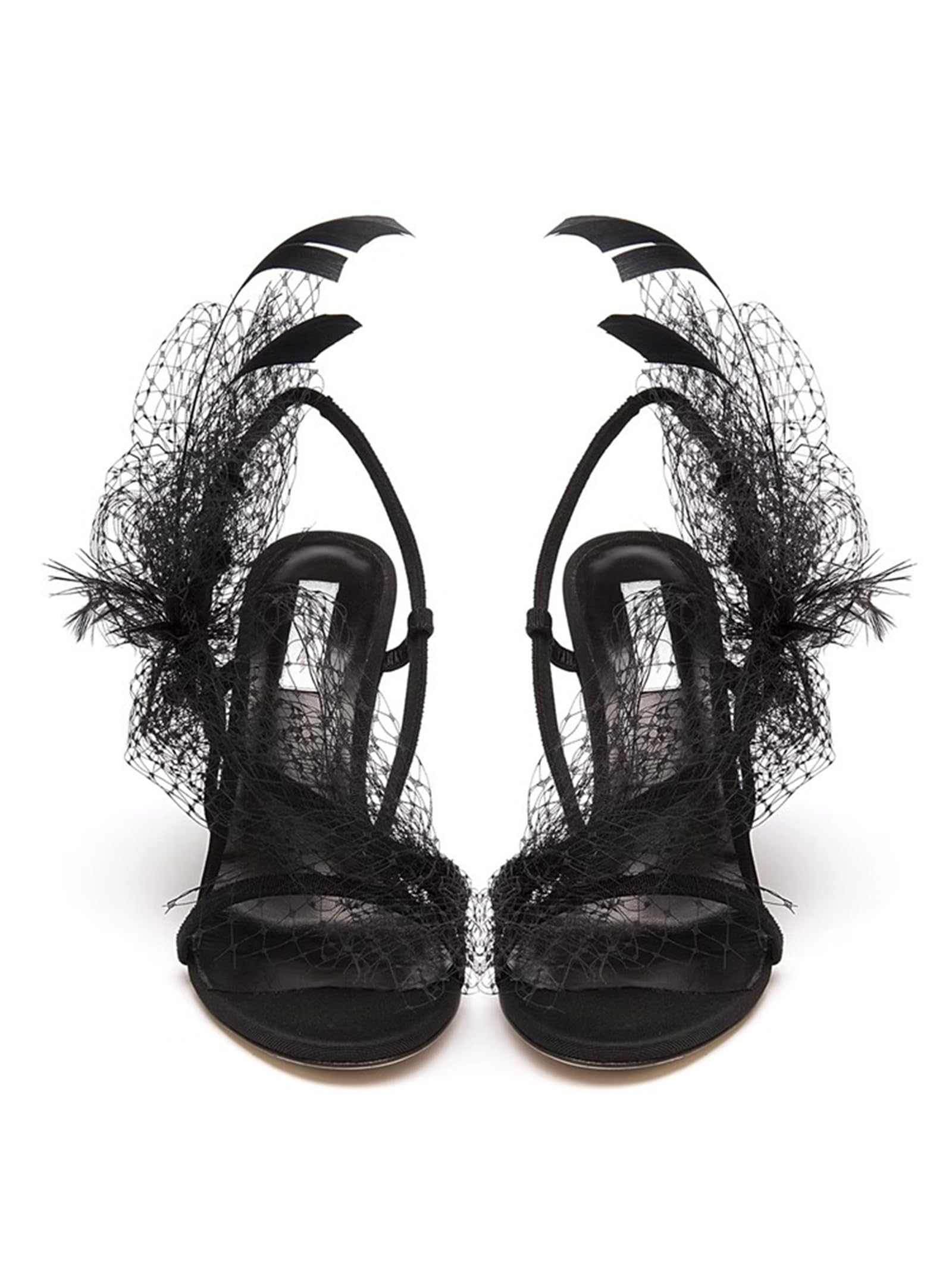 RHS4 Women's Comfortable Braided Leather High Heel Sandals - Nude Square Open Toe Strappy Dress Pumps with Pillow Weave for Casual Wear, Office & Evening Events (Size 5, Black)
