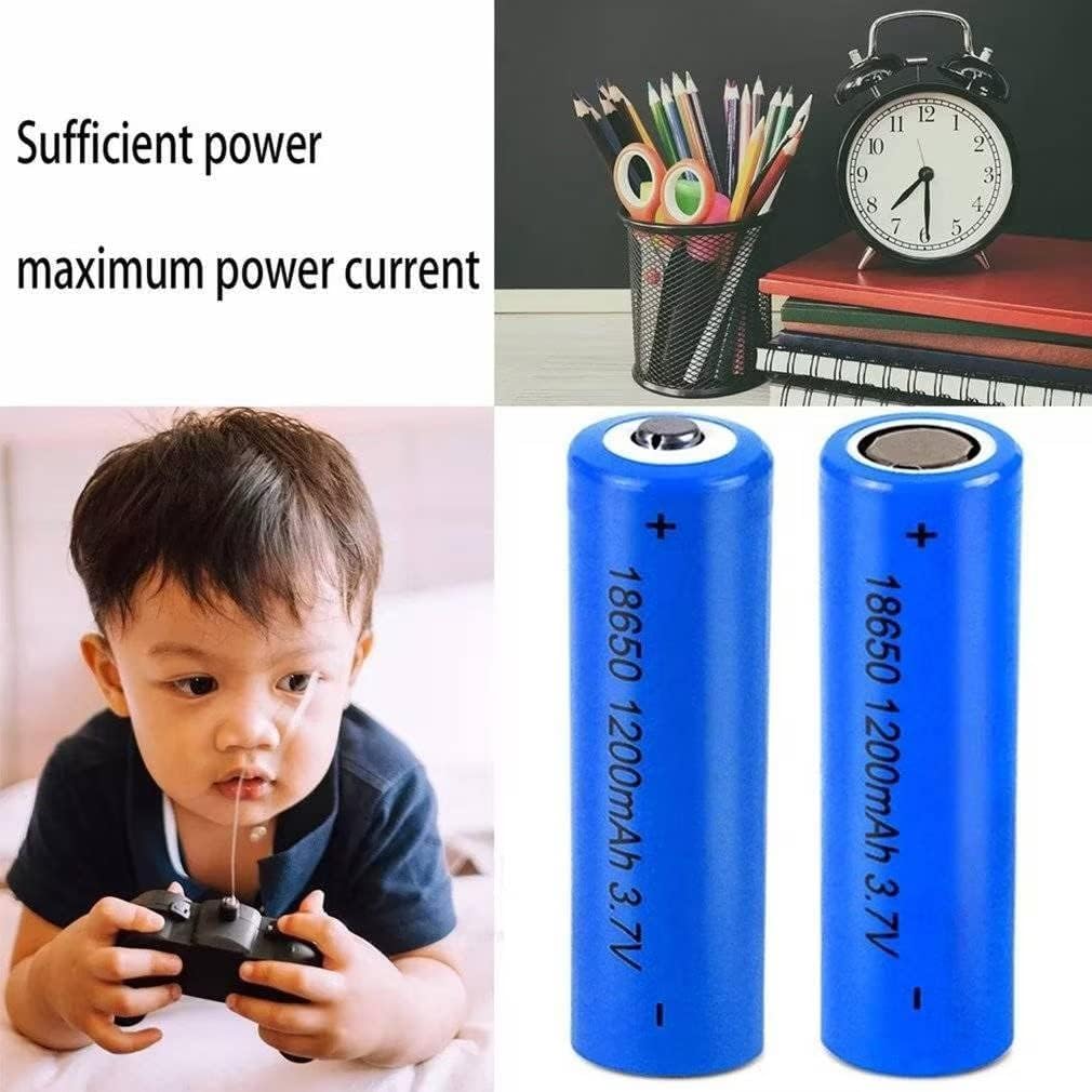 2Pack 18650 Rechargeable Batteries 3.7V 1200mAh Lithium-ion Button Top Battery for Flashlights, Vape Mods, and Electronic Devices – Not AA/AAA or Flat-top Battery