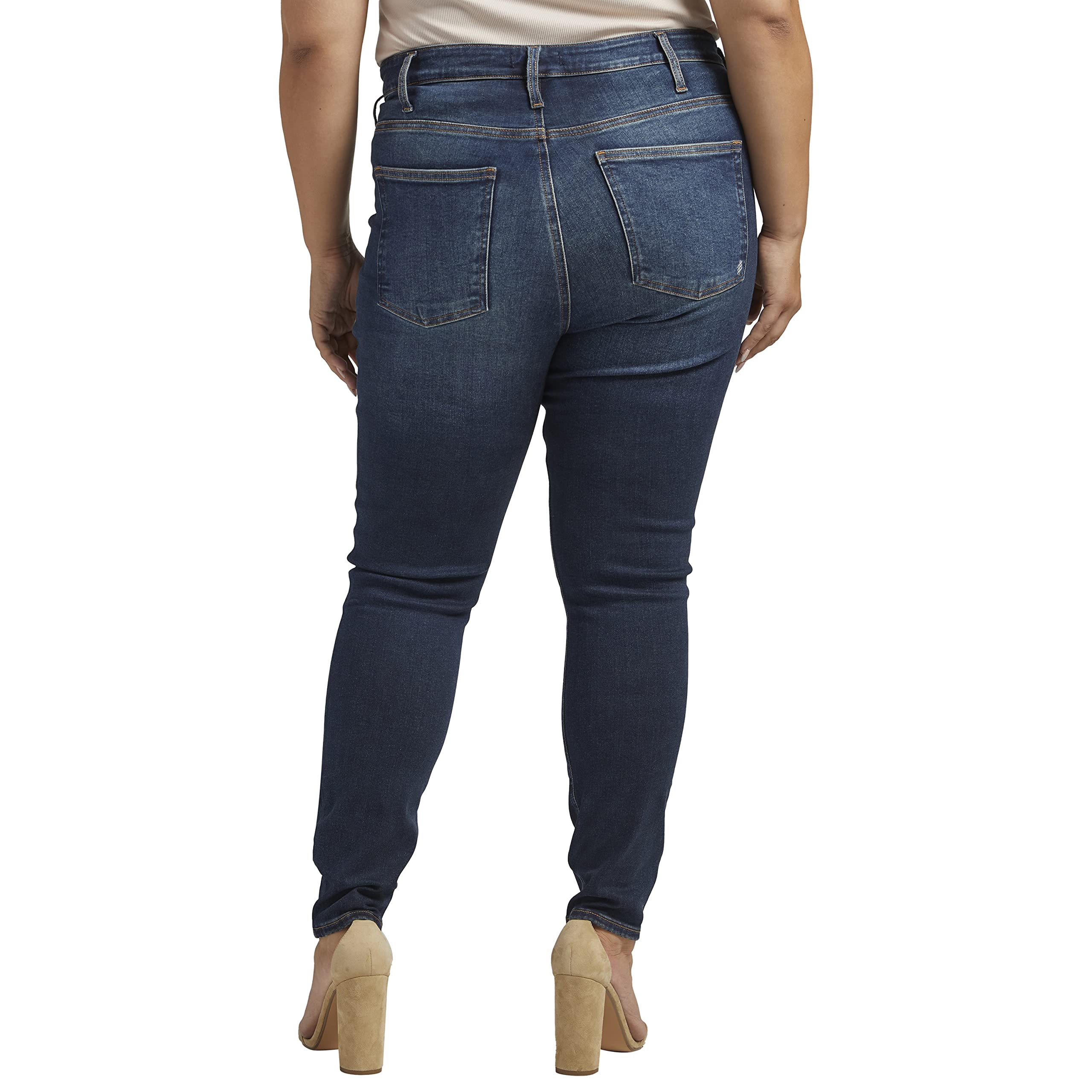 Silver Jeans Co. Women's Plus Size Infinite Fit High Rise Skinny Jeans - Legacy Wash | Stretch Denim for Comfort | Perfect for Work, Casual Outfits & Date Nights