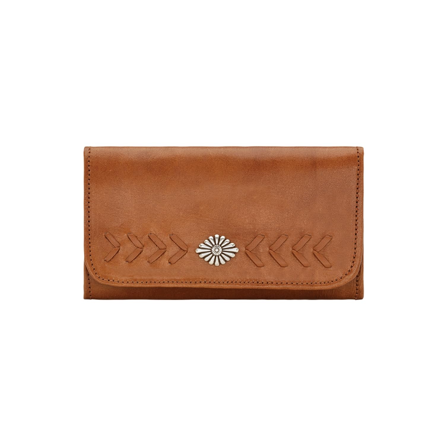 American West Women's Mohave Canyon Tri-Fold Wallet - Golden Tan Leather Wallet for Ladies - Perfect for Everyday Use, Travel & Gift Giving