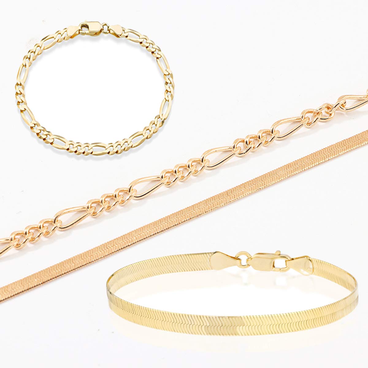 3Pcs 14K Gold Plated Adjustable Cuban Paperclip Link Bracelet Set for Women & Men - Layered Fashion Jewelry for Daily Wear, Parties & Gifts