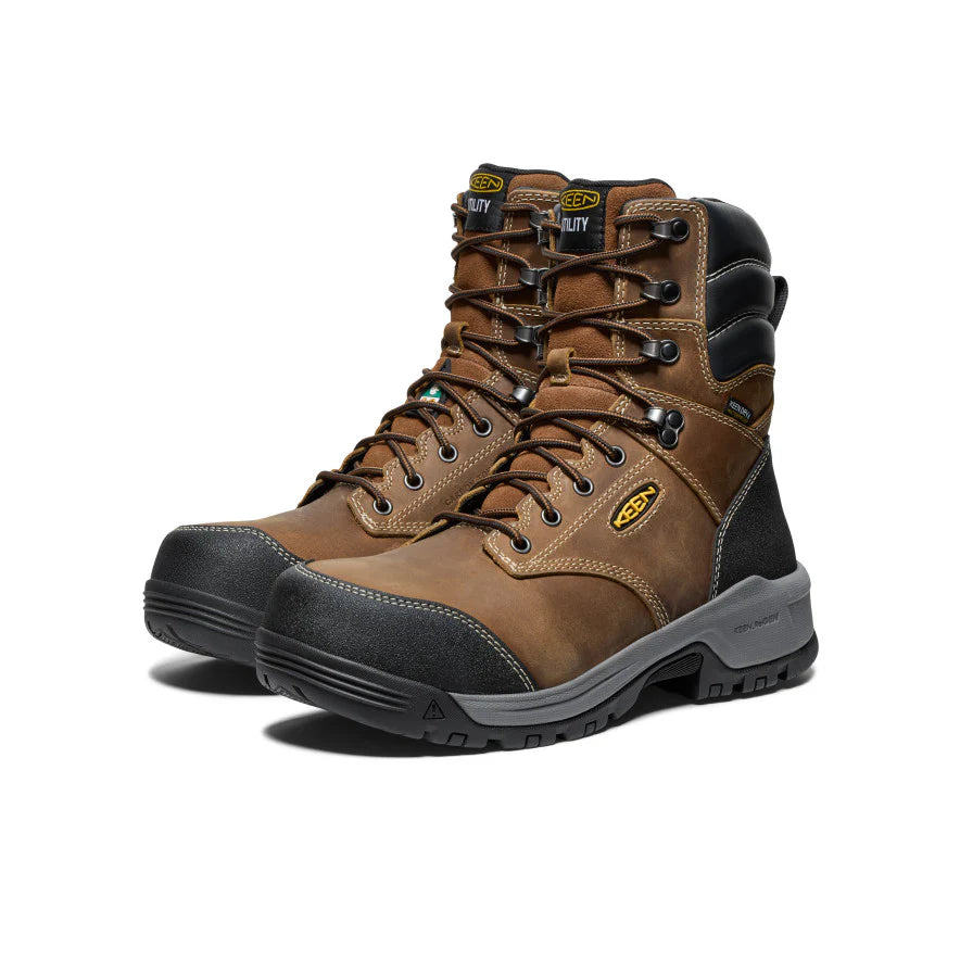 KEEN Men's Evanston 8 Waterproof CSA Certified Work Boots - Steel Toe Safety Shoes for Construction, Hiking & Outdoor Work (Model 1029670)