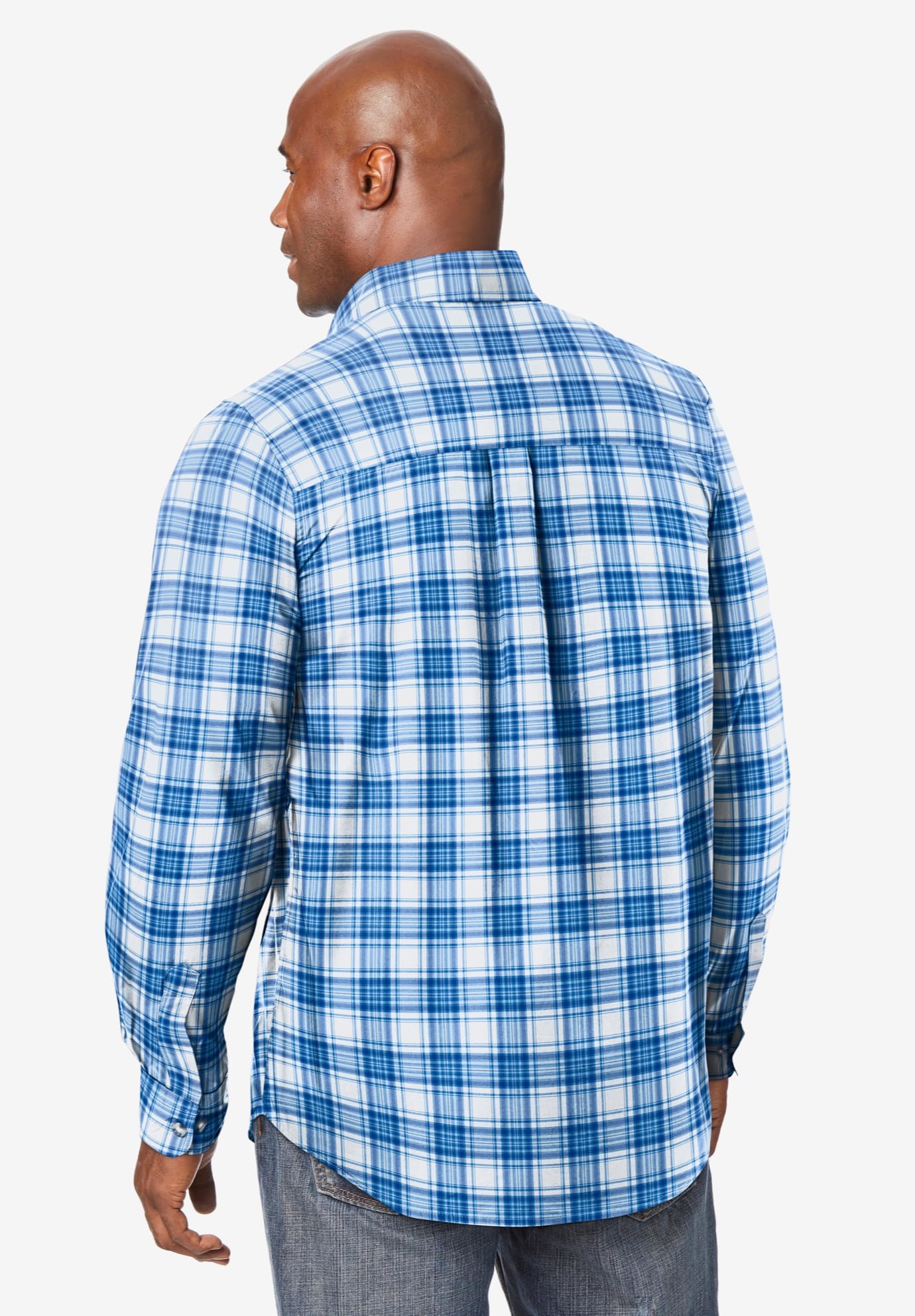 KingSize Men's Big & Tall Long Sleeve Wrinkle-Free Sport Shirt - Comfortable & Stylish Casual Wear for Work, Travel & Outdoor Activities