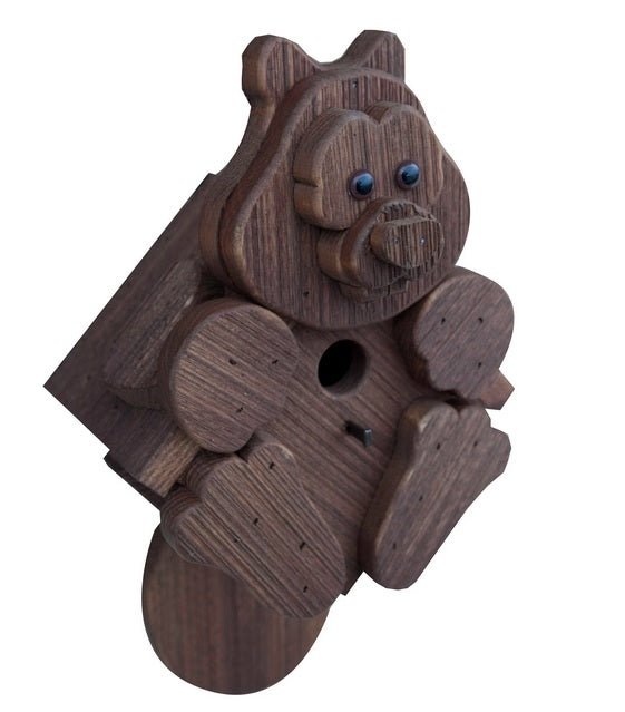 Handmade Rustic Squirrel Birdhouse - Amish Crafted Mushroom Wood House for Garden & Outdoor Decor | Attracts Birds & Enhances Backyard Wildlife