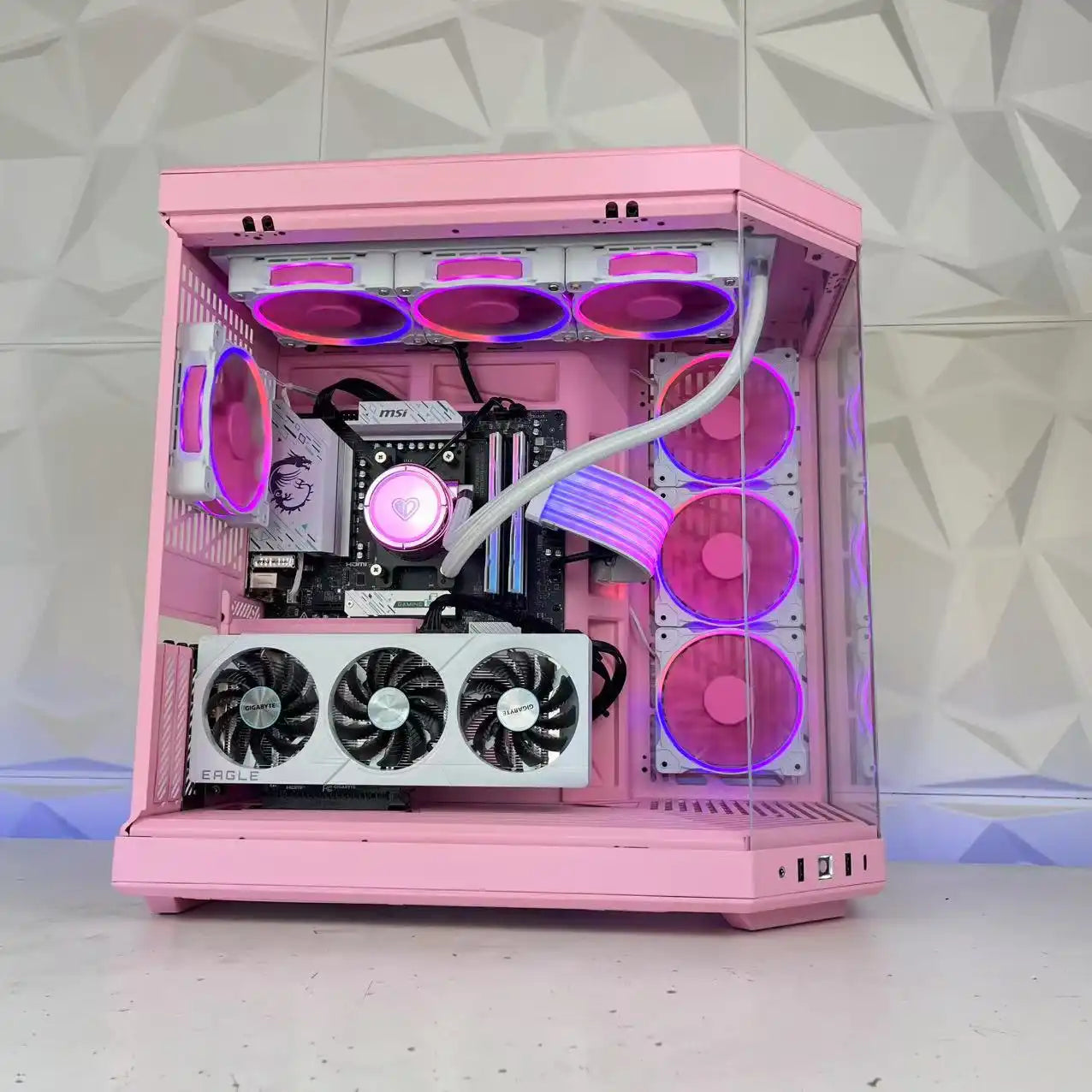 High-Performance Gaming PC with AMD Ryzen AM5 & NVIDIA RTX 4060/4060 Ti/4070/5070/5070 Ti/5080 or AMD Radeon 9070/9070 XT - Y70 Pink Milk Case - Perfect for 4K Gaming, Streaming & Esports