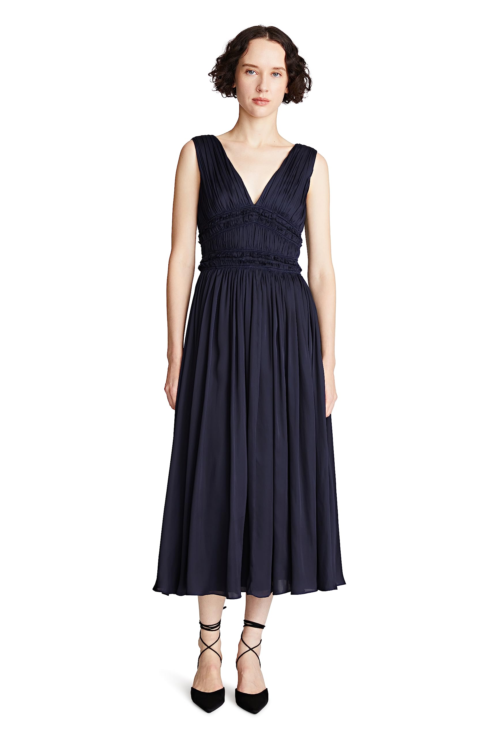 HALSTON Women's Reilly Satin Dress - Elegant Flowy Formal & Evening Gown for Weddings, Parties & Special Occasions