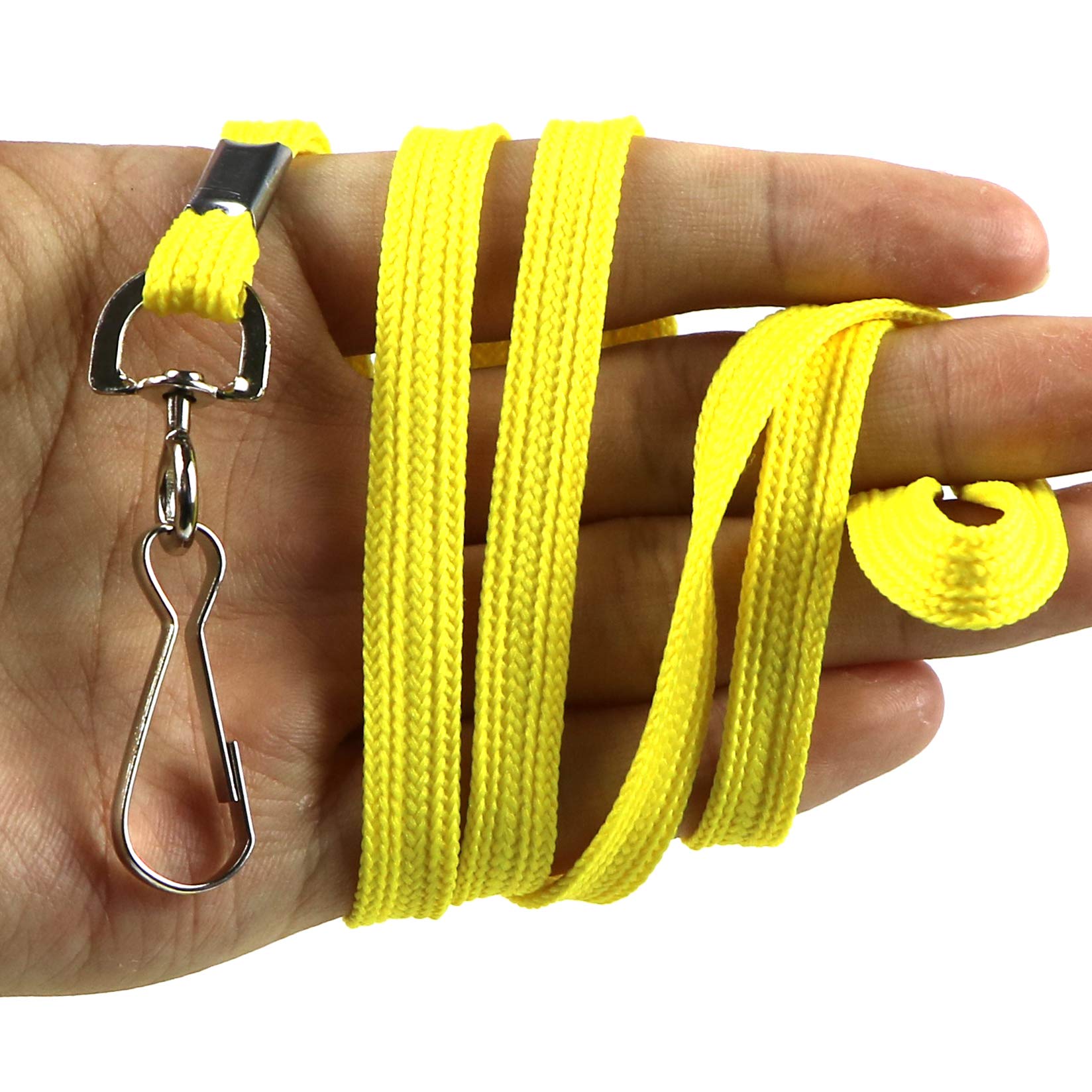 Beebel 100 Pack Black Lanyards with Swivel Hooks for ID Badges - Office & Event Use