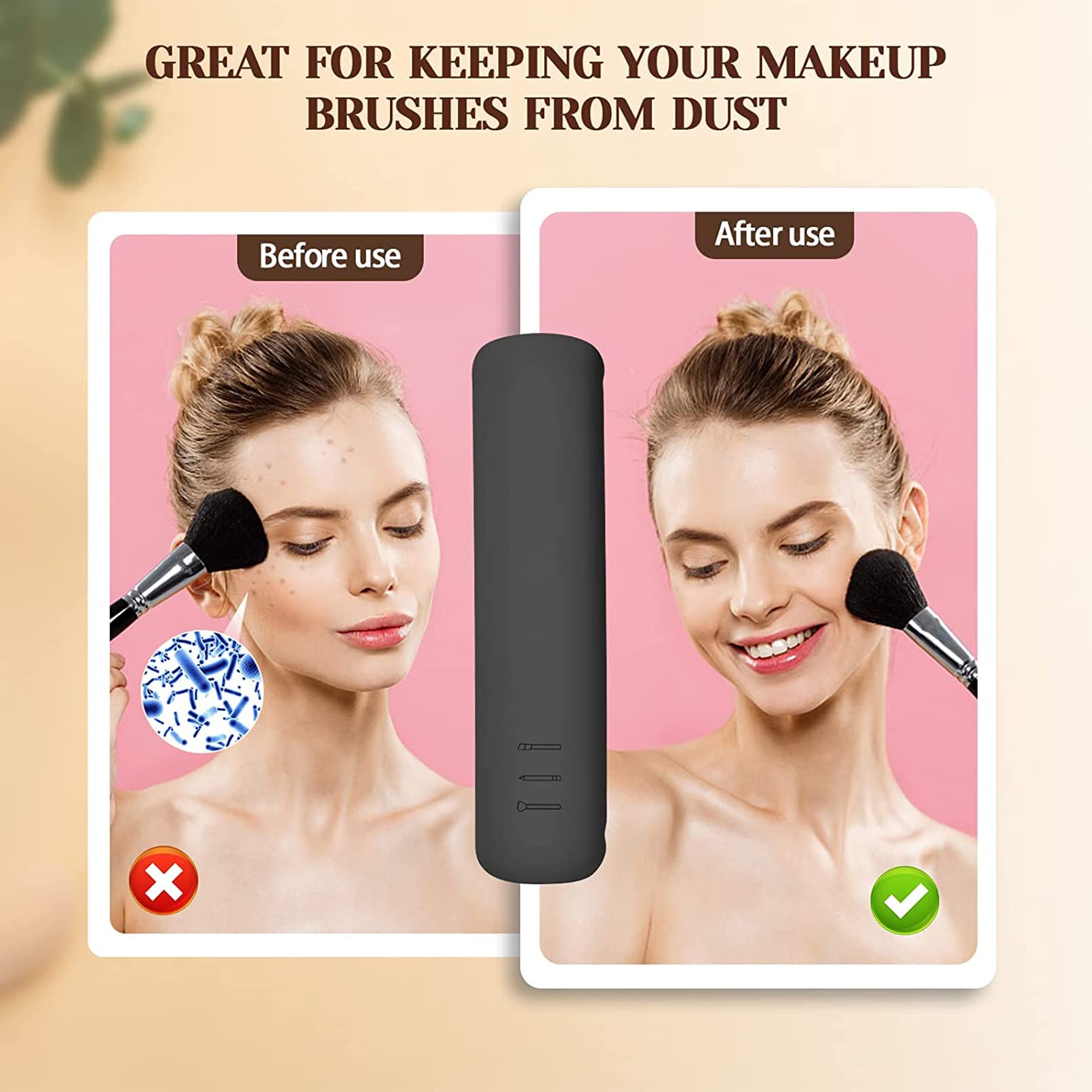 ABBCDTT Travel Makeup Brush Holder - Portable Cosmetic Brush Organizer & Storage Case for Professional Makeup Artists & Business Travel | Perfect for On-The-Go Touchups & Salon Organization