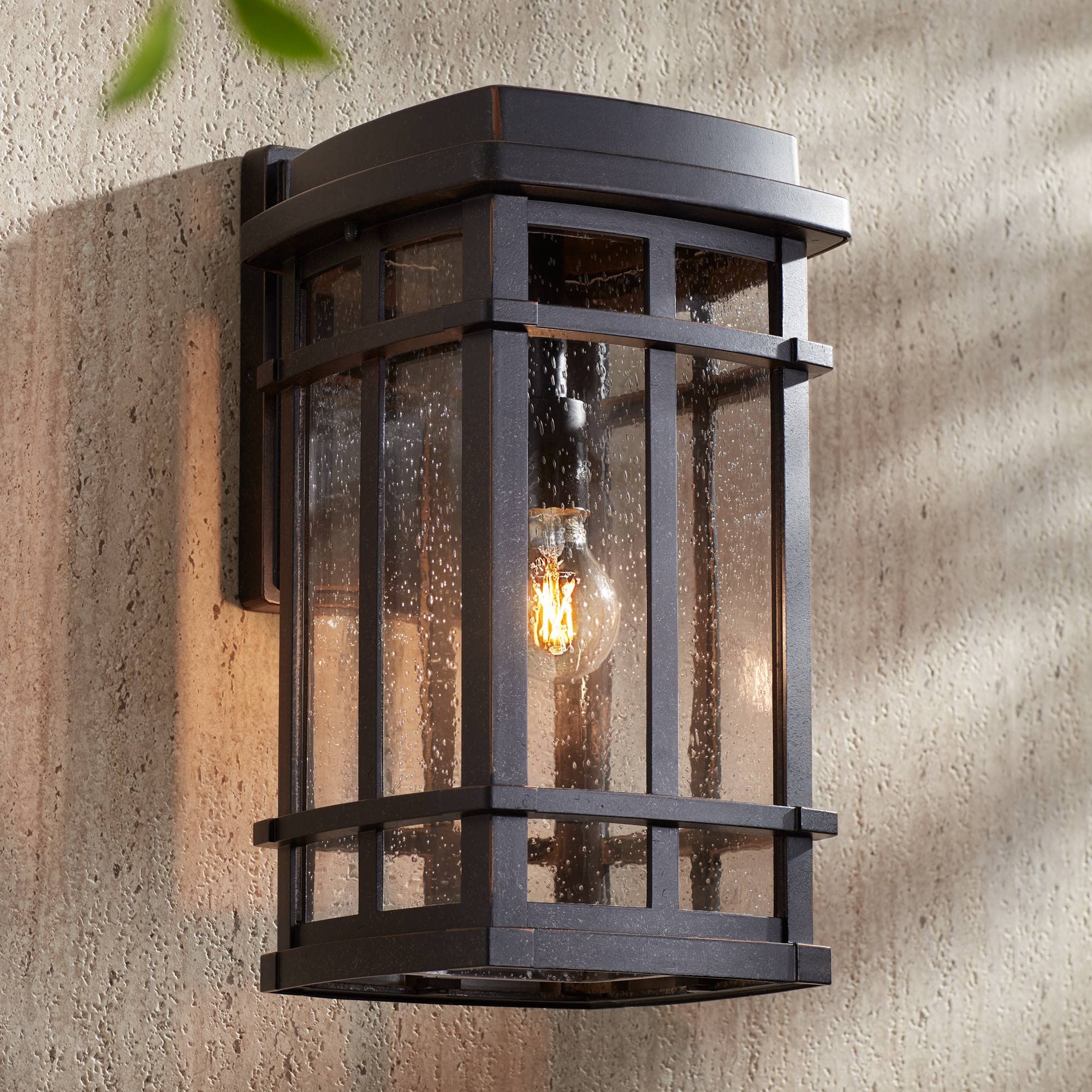 John Timberland Neri Mission Industrial Box-Shaped Outdoor Wall Light Fixture - Oil Rubbed Bronze 16