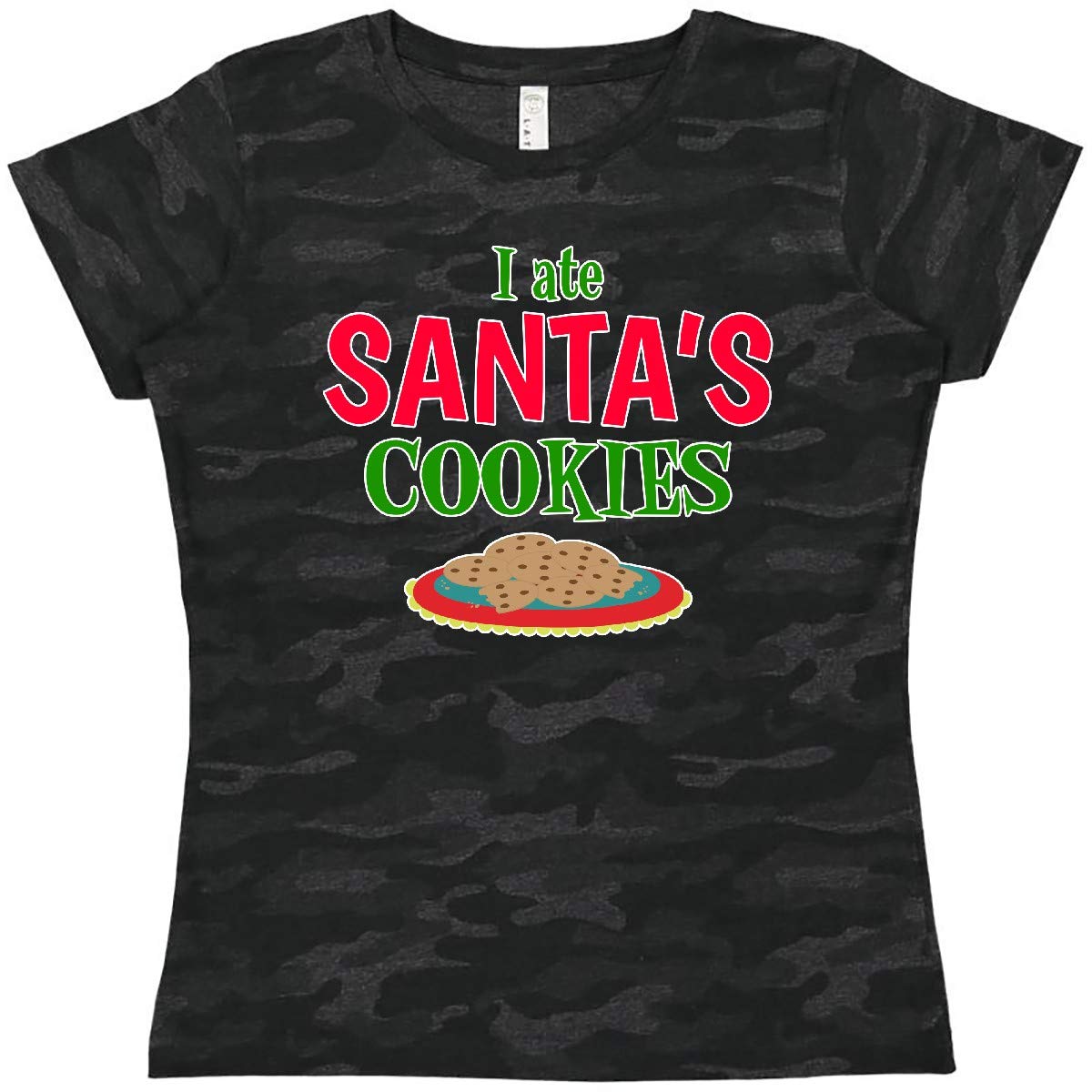 Inktastic 'I Ate Santa's Cookies' Funny Christmas Women's T-Shirt - Cute Holiday Gift for Women, Festive Party Outfit