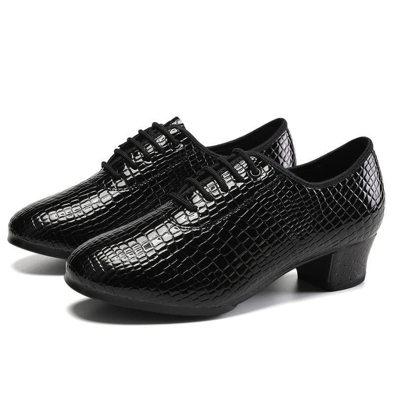 JUODVMP Women's Leather Ballroom Dance Shoes - Lace-Up Latin, Modern & Salsa Dance Shoes for Practice, Teaching & Performance (STW Model) | Perfect for Dance Classes, Competitions & Social Dancing