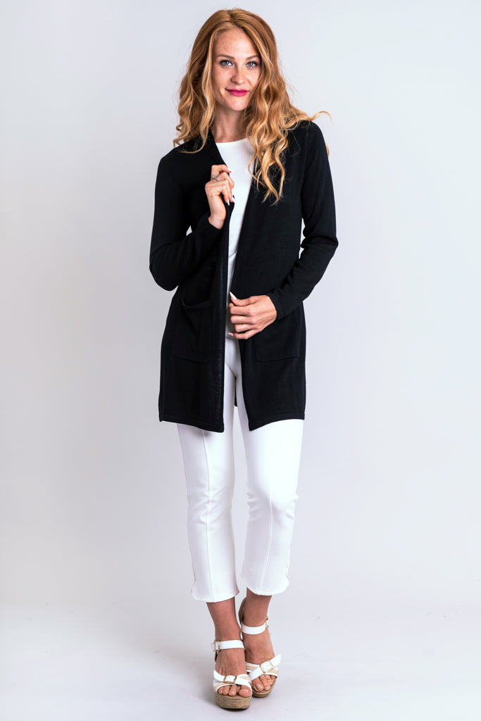 Justine Sweater Women's Black Bamboo Cotton Blend Knit Top - Soft & Breathable for Casual Wear, Office & Date Nights