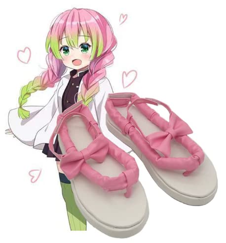 **Kanroji Mitsuri Anime Cosplay Shoes with Uniform Socks - Demon Slayer Costume Accessories for Halloween & Conventions**