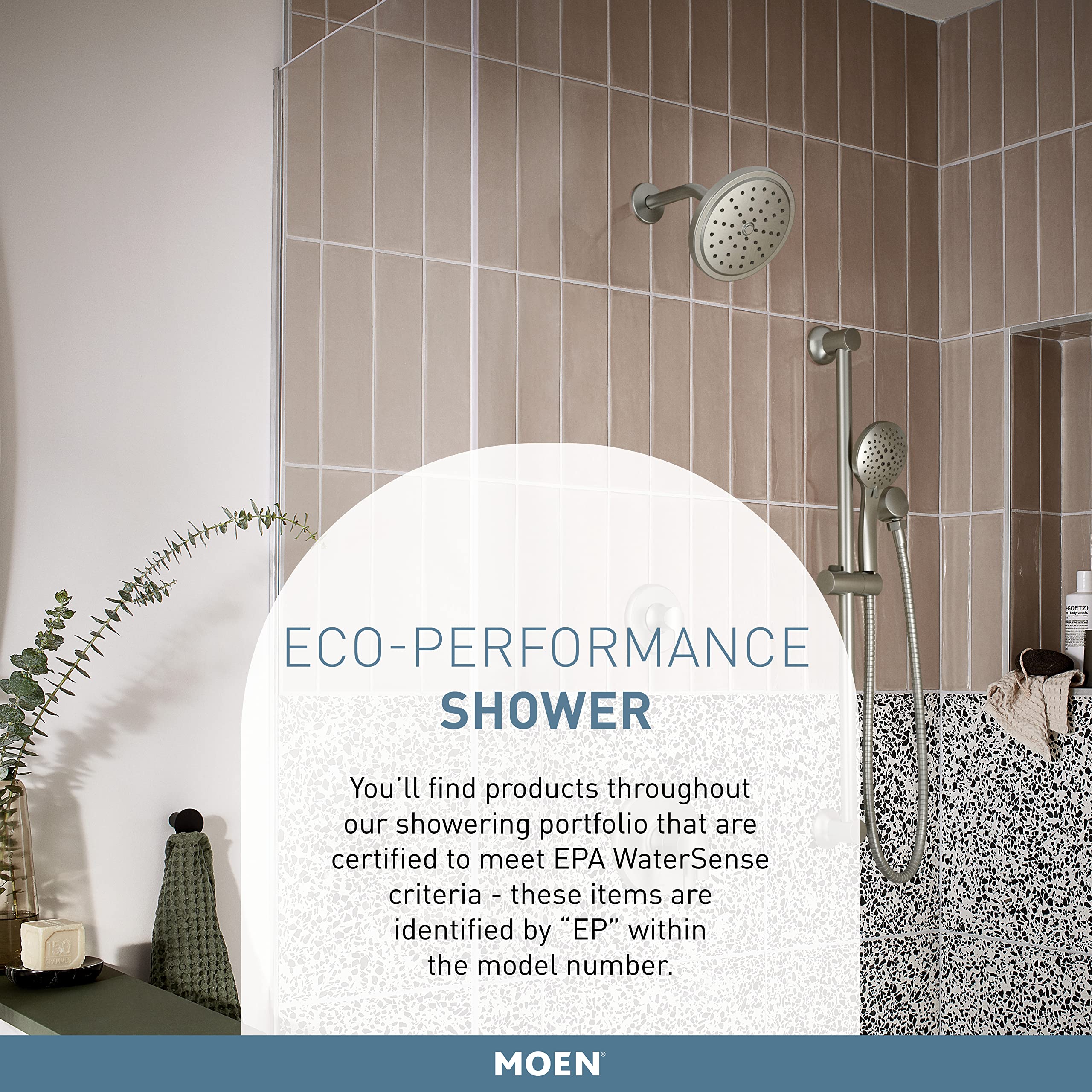 Moen T2473EPBL Genta Posi-Temp Pressure Balancing Eco-Performance Modern Tub and Shower Trim in Matte Black - Includes Valve & Westbrass Tip Toe Tub Trim Set with Two-Hole Overflow Faceplate - Perfect for Bathroom Renovation and Modern Home Decor