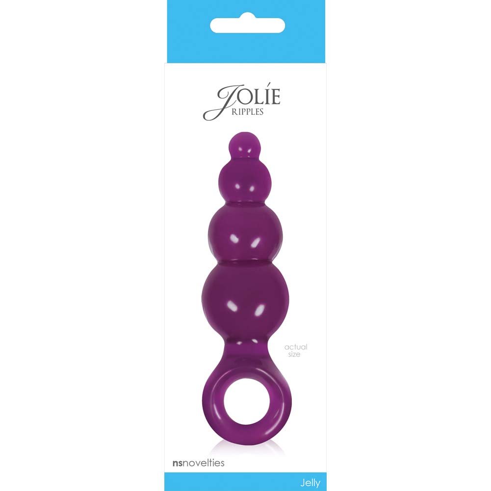 Jolie Ripples Medium Size Plum Jelly Anal Plug - Soft Flexible Anal Toy for Beginners & Couples, Perfect for Sensual Play & Intimate Exploration